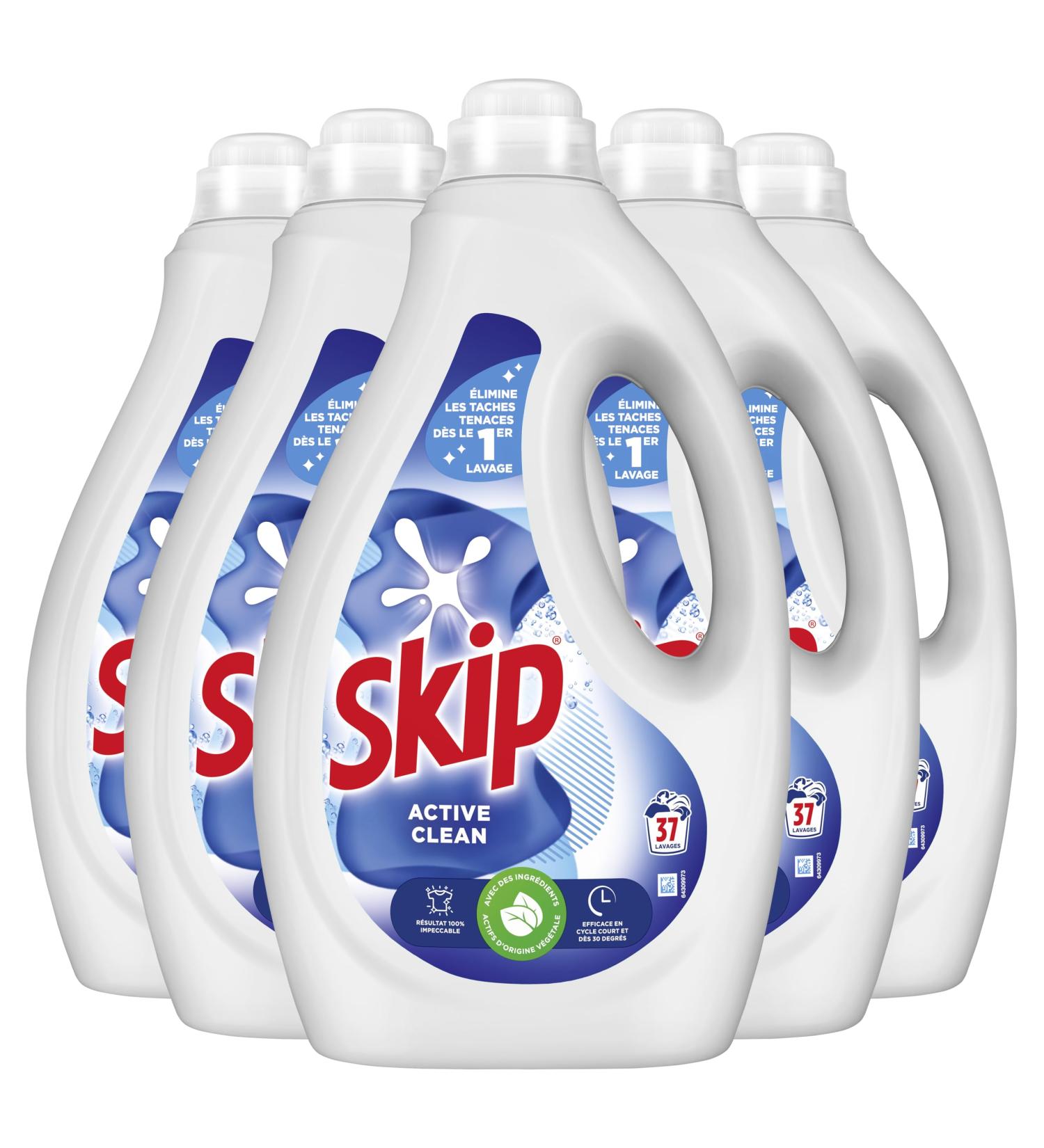 Skip Active Clean Liquid Laundry Detergent 5x37 Washes - Buy Online on GoSupps.com