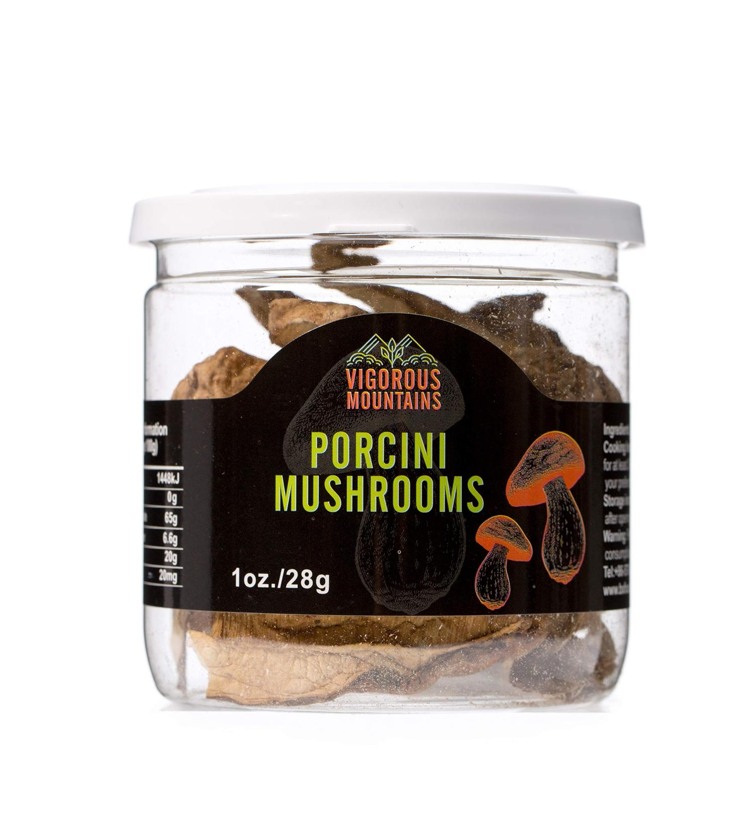 Vigorous Mountains Premium A Grade Dried Porcini Mushrooms Boletus Edulis 1oz - Top Quality Wild Porcini Mushrooms - Buy Online on GoSupps.com