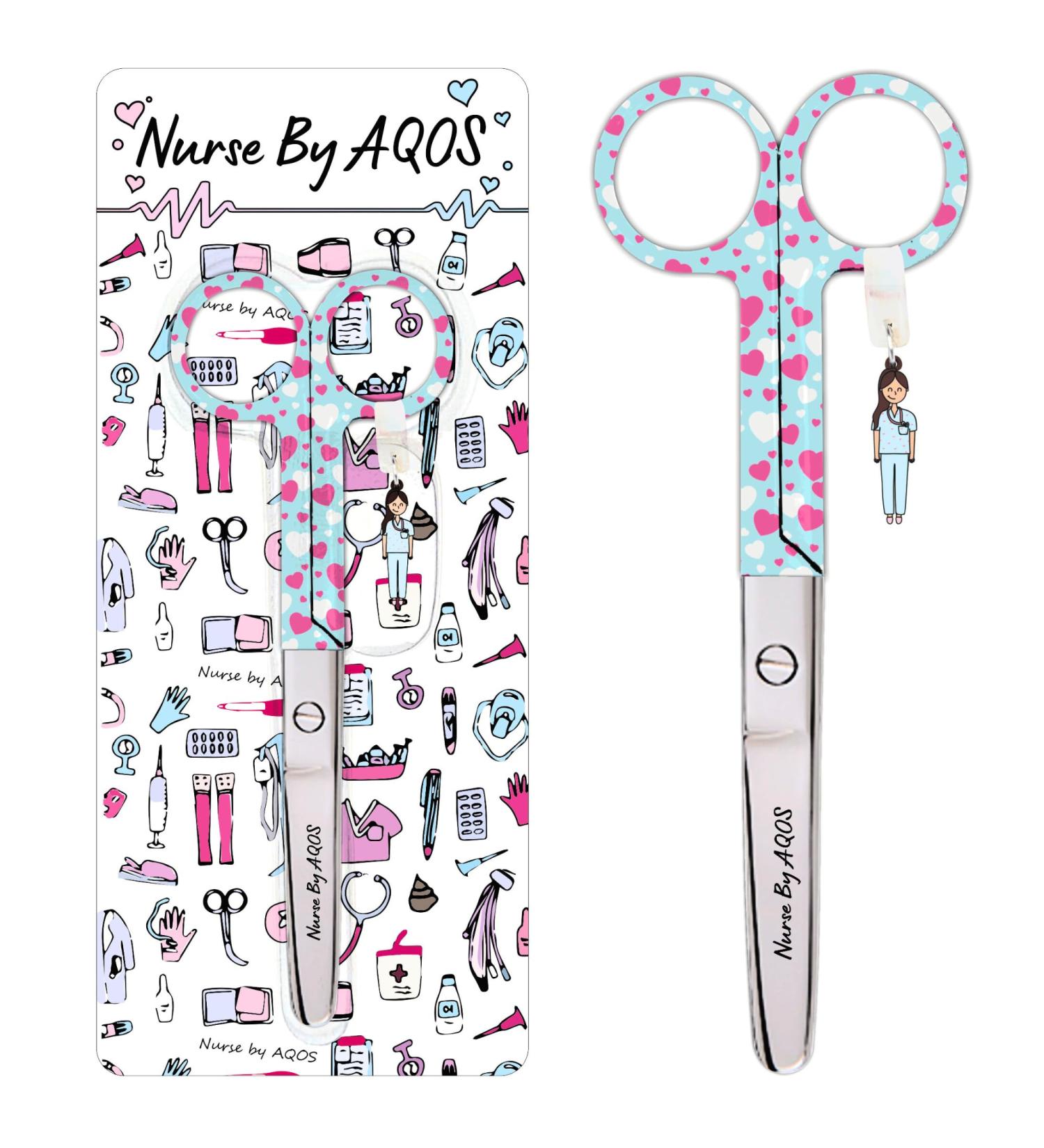 Nurse by AQOS: Premium Nurse Accessories & Gadgets | Stylish Nurse Scissors (Blue Hearts) - Buy Online on GoSupps.com