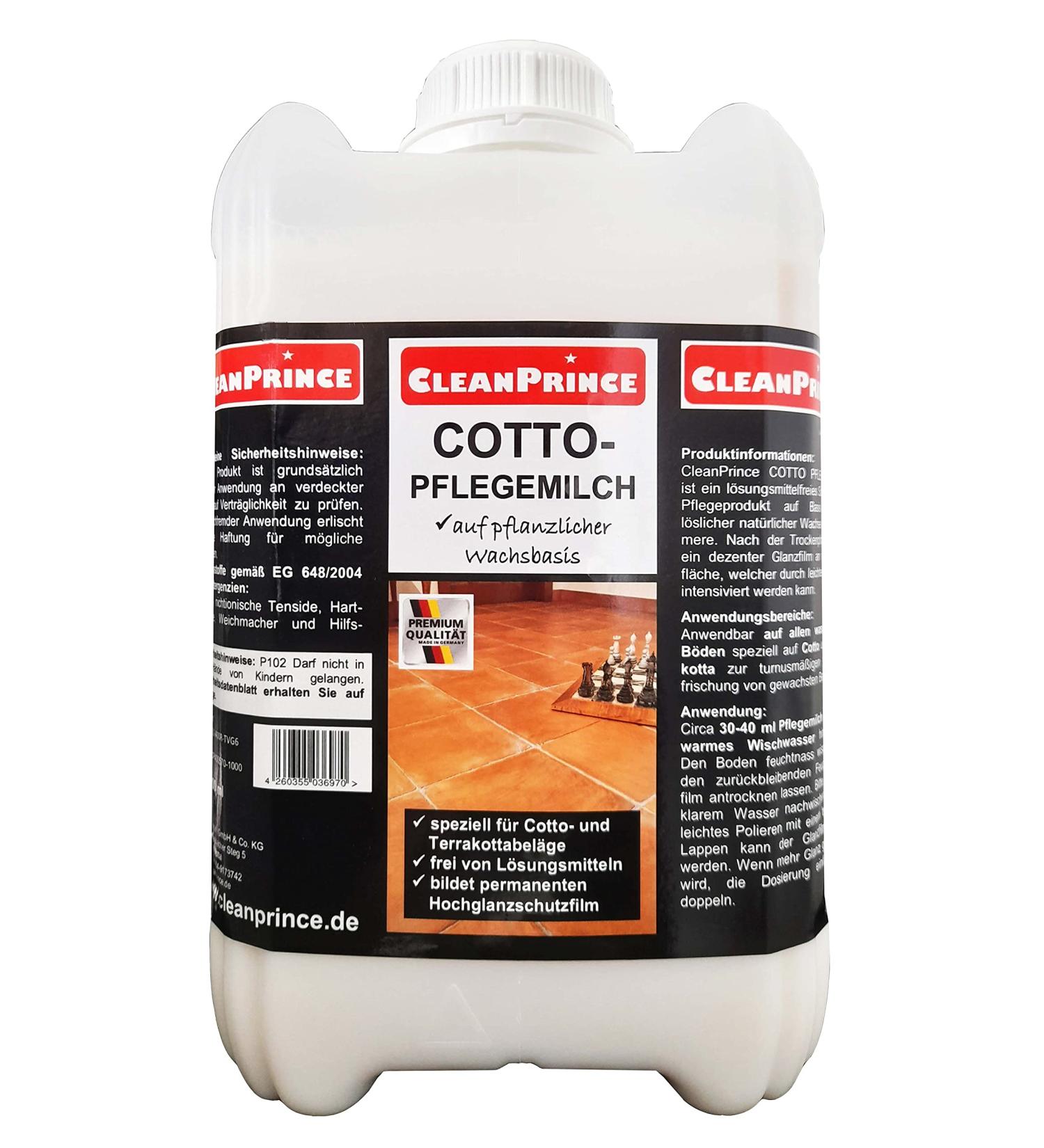 Cleanprince 5 Litre Cotto Terracotta Terracotta Natural Stone Care Milk Terrakottaplatten Terrakottafliesen Tonne Tile Finish Wax on Wax Base Cleaner Product Cleaning Brilliant Polish