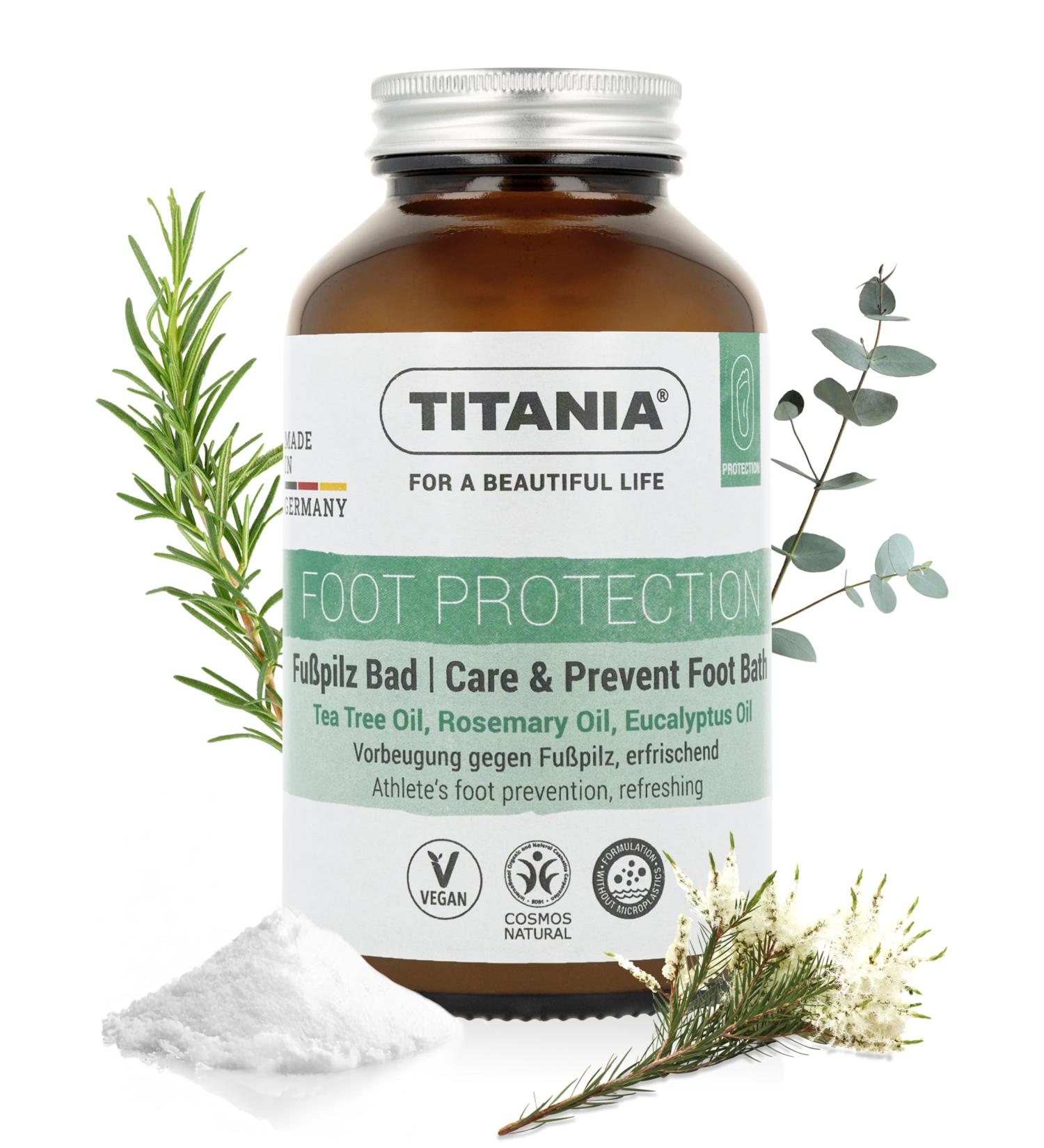 TITANIA TITANIA Foot Bath Salt 325g with Tea Tree Oil for the Prevention of Foot Fungus Natural Foot Care