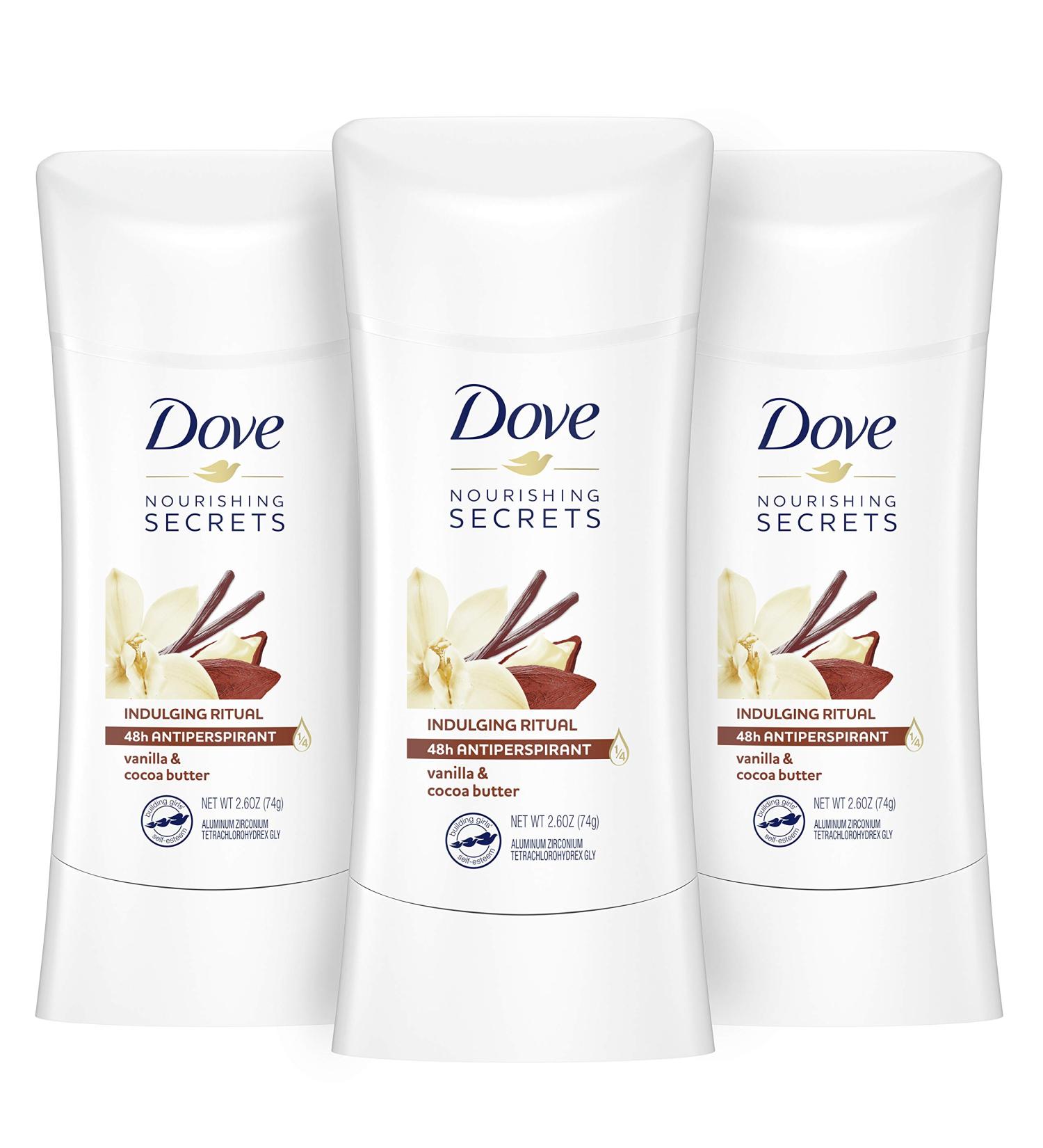 Dove Nourishing Secrets Vanilla Cocoa Butter Deodorant Stick for Women - 48 Hour Protection, 2.6 oz (Pack of 3) - Buy Online on GoSupps.com