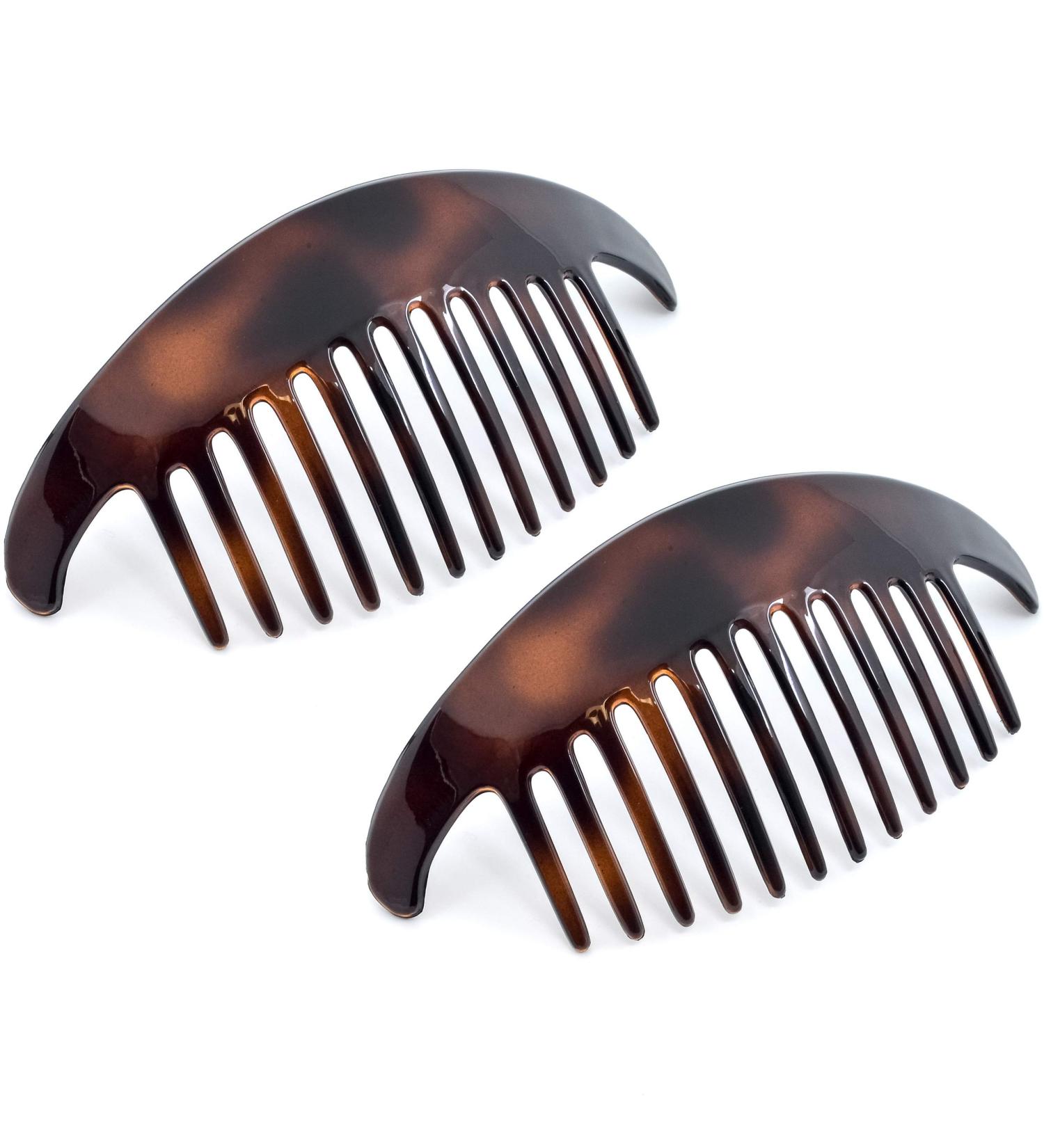 Camila Paris CP2430/2 French Hair Side Combs Tortoise Shell Interlocking Combs French Twist Hair Combs Strong Hold Hair Clips for Women Bun Chignon Up-Do Styling Girls Hair Accessories Made in France - Buy Online on GoSupps.com