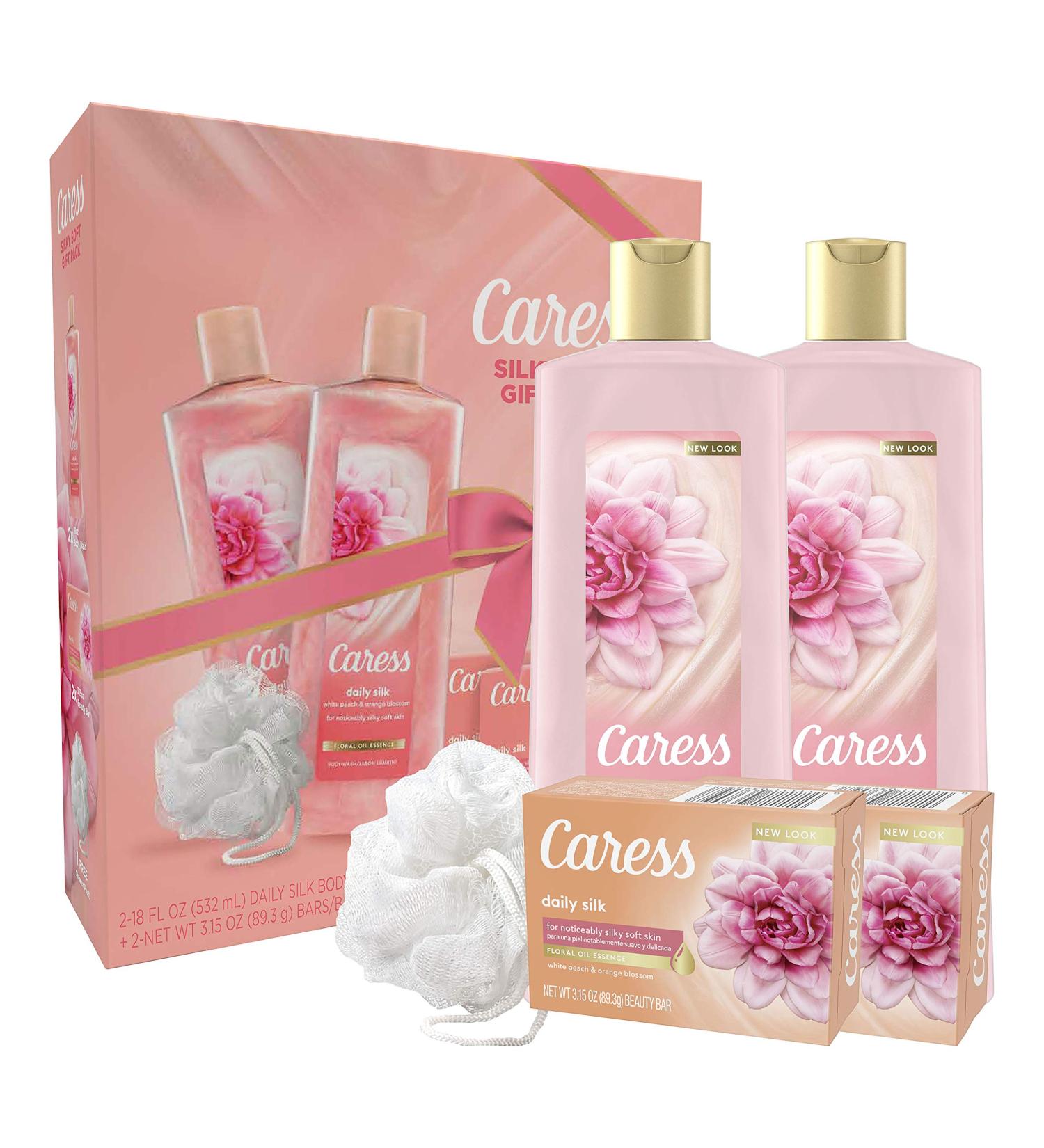 Caress Daily Silk Bar Soap & Hydrating Body Wash Gift 4 count - Buy Online on GoSupps.com