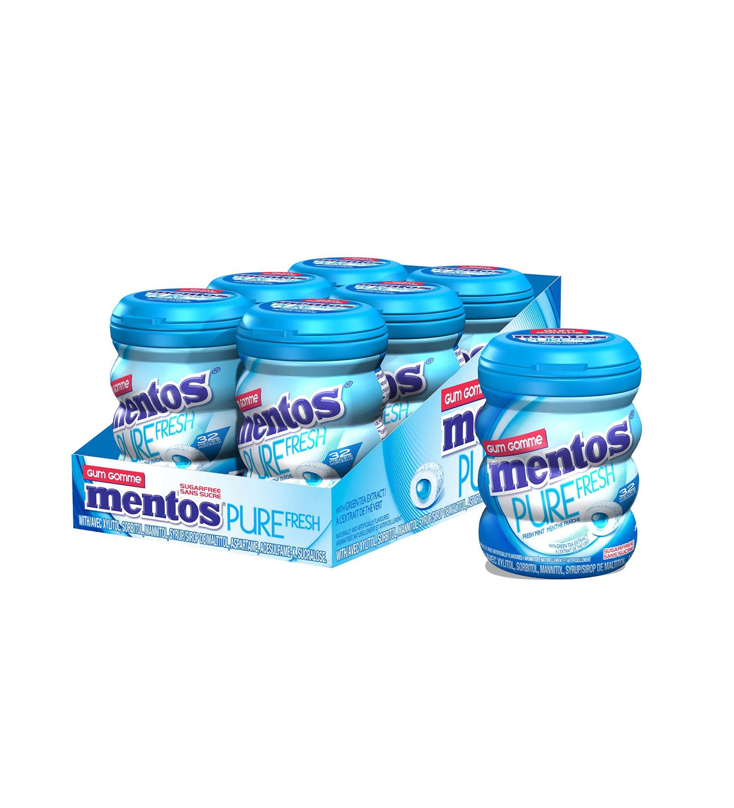 Mentos Pure Fresh - Fresh Mint Flavour - Pack of 6 (192 pieces) - Sugar-free Gum - Buy Online on GoSupps.com