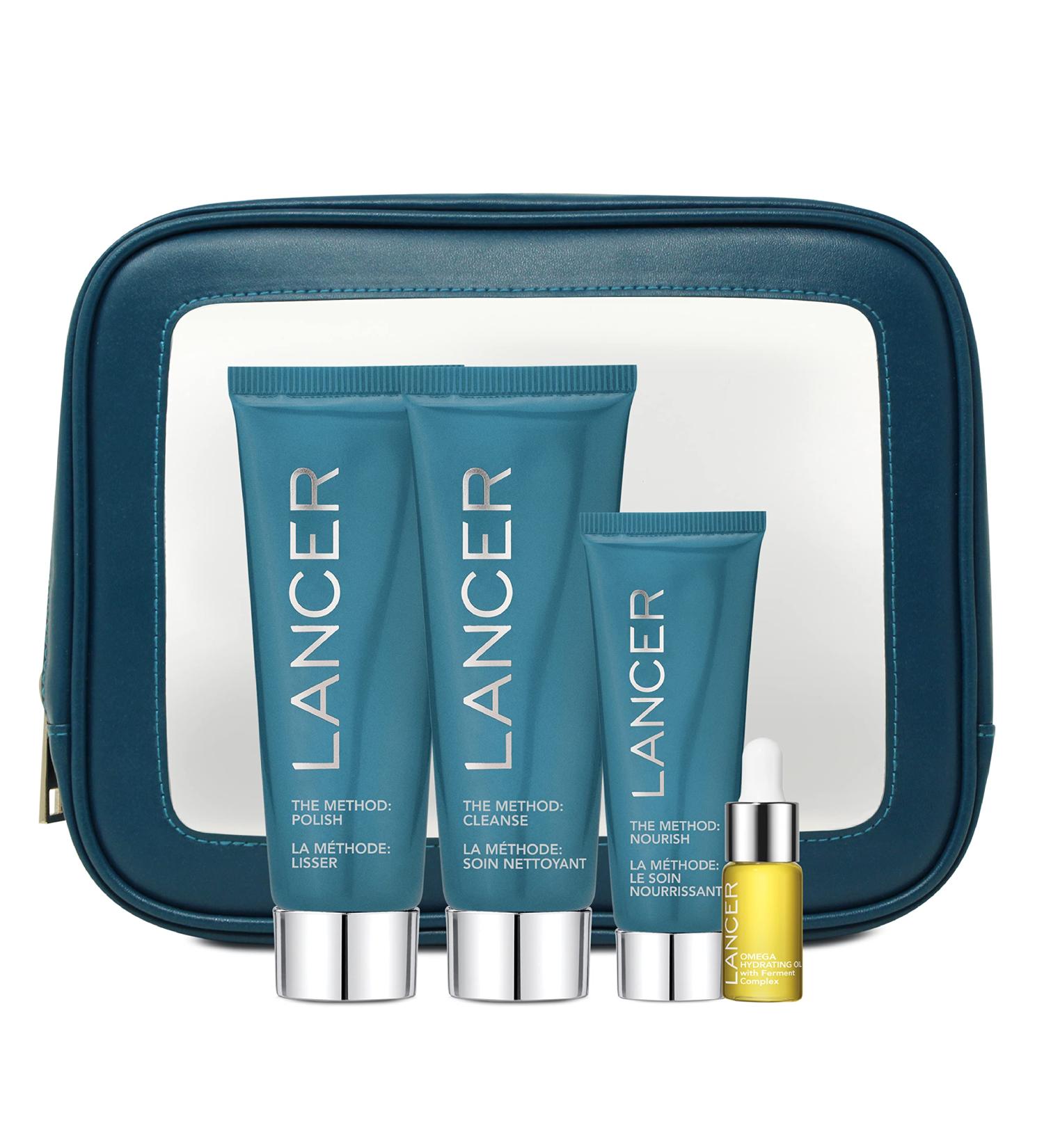Lancer Skincare The Method Intro Kit 3-Step Facial Exfoliator Cleanser and Moisturizer Kit for Oily or Congested Skin - Buy Online on GoSupps.com