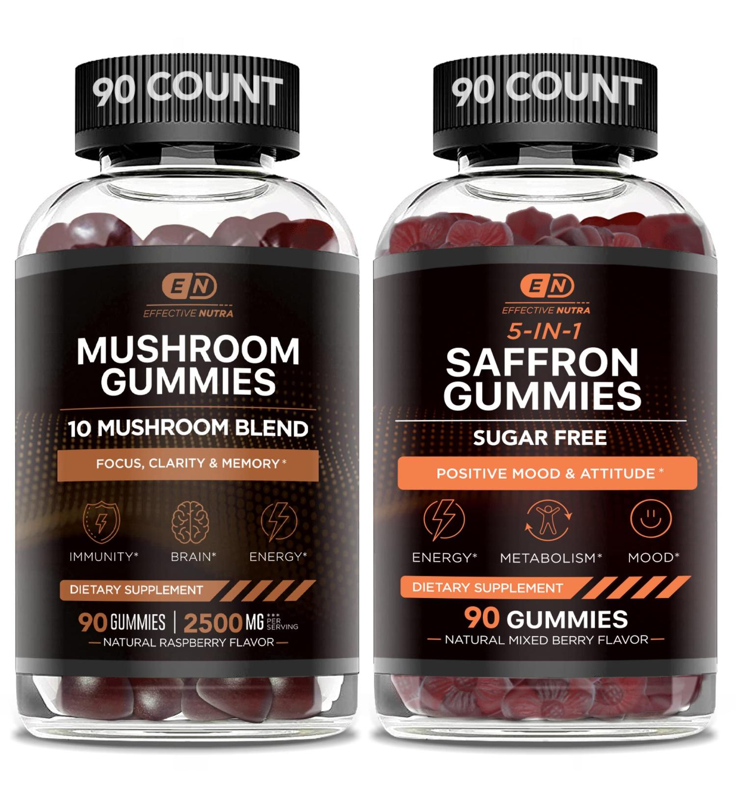 EFFECTIVE NUTRA Mushroom Gummies & Saffron Gummies - Buy Online on GoSupps.com