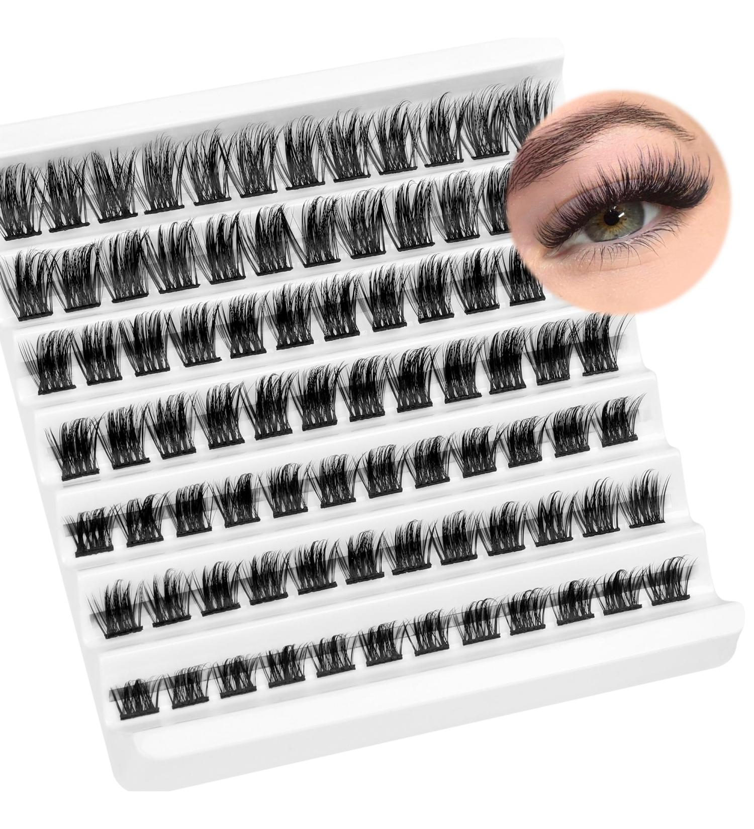 JIMIRE Eyelash Clusters 84Pcs DIY Wispy Individual Lashes 12-14-16MM D Curl Fluffy 5D Extensions - CL04 - Buy Online on GoSupps.com