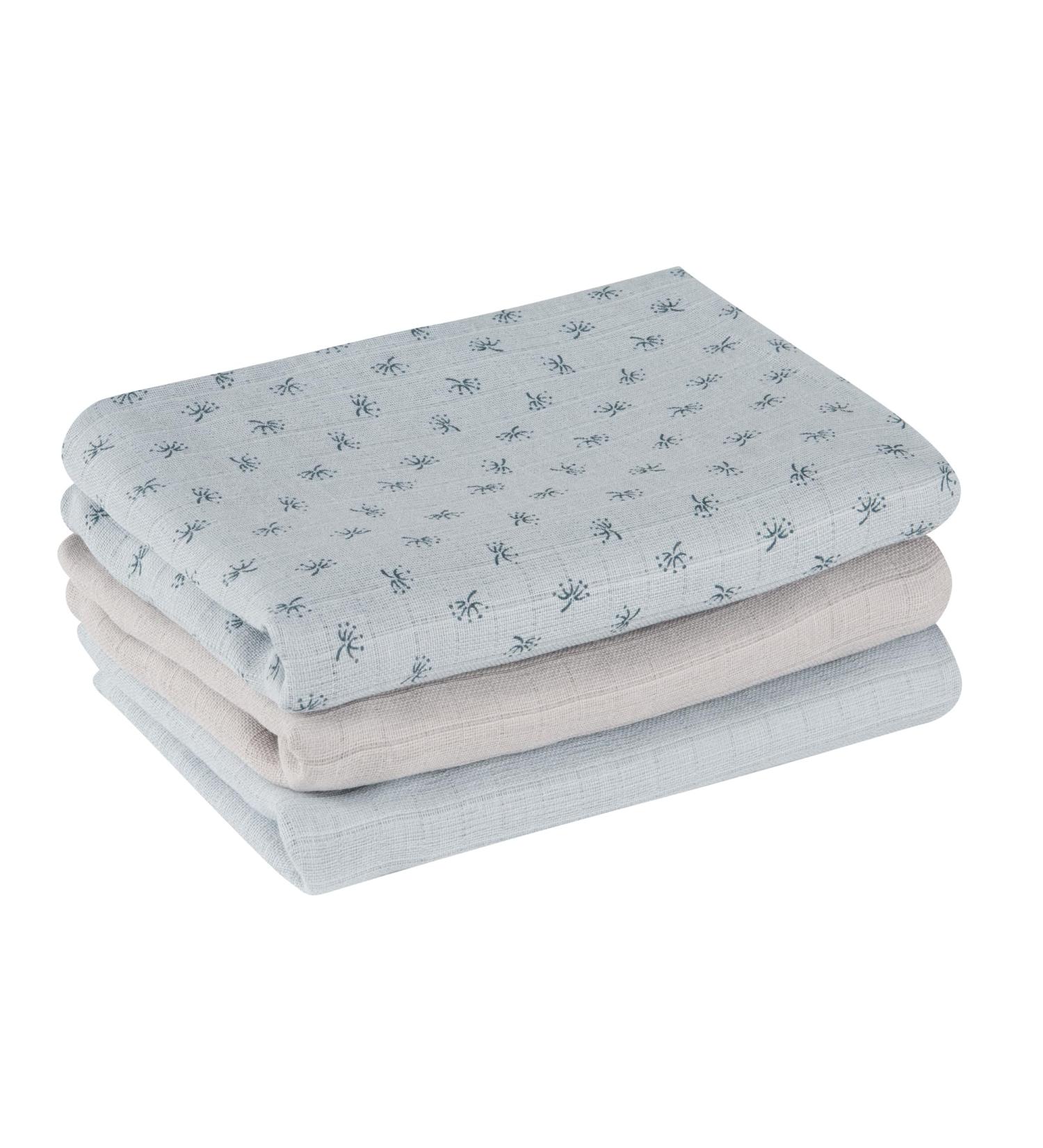 Roba Organic 3 Set Lil Planet - 80x80 cm Musselin Diapers in Light Blue - GOTS & OEKO-TEX Certified Organic Cotton - Buy Online on GoSupps.com