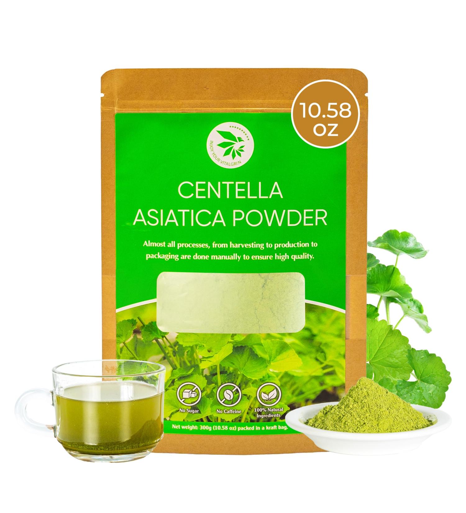 Centella Asiatica Powder (Gotu Kola) - 10.58 oz Herbal Tea for Cooling & Refreshing Supports Skin & Wellness Freeze-Dried & Finely Ground No Additives No Caffeine Gluten Free Gotu Kola Powder - Buy Online on GoSupps.com