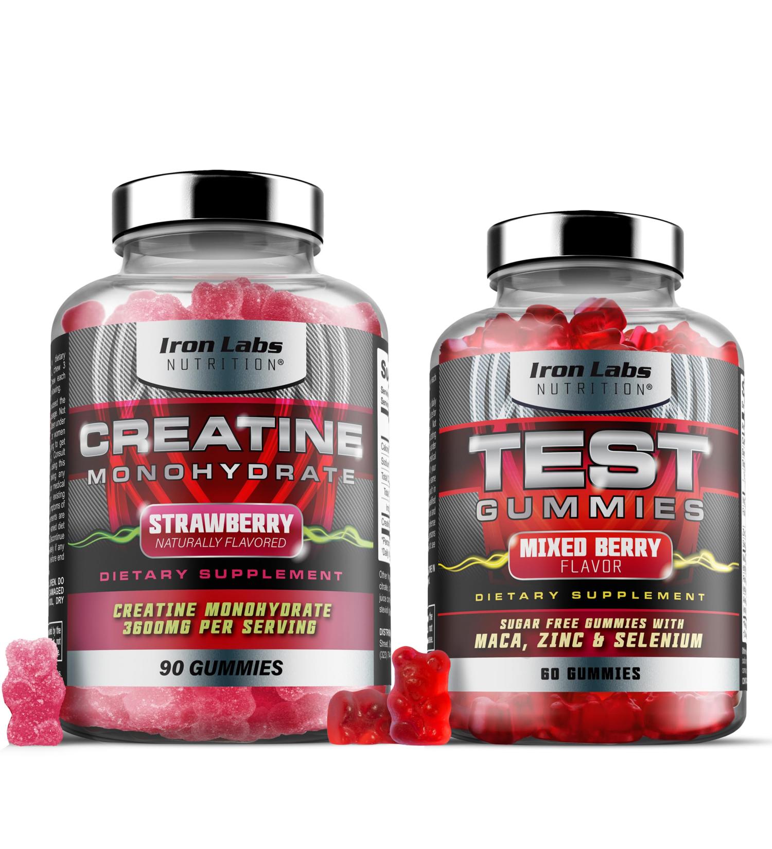 Muscle Gummy Bundle - Creatine Monohydrate Gummies & Testo Gummies for Men - Advanced Bundle - Buy Online on GoSupps.com