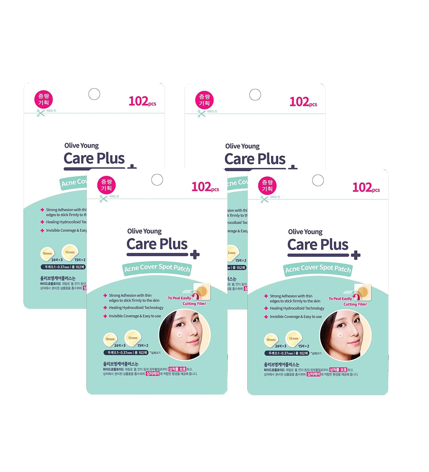 4 Pack Olive Young Care Plus Hydrocolloid Patches (102ea) for Skin Problems Acne Pimples Acne Spots - Buy Online on GoSupps.com