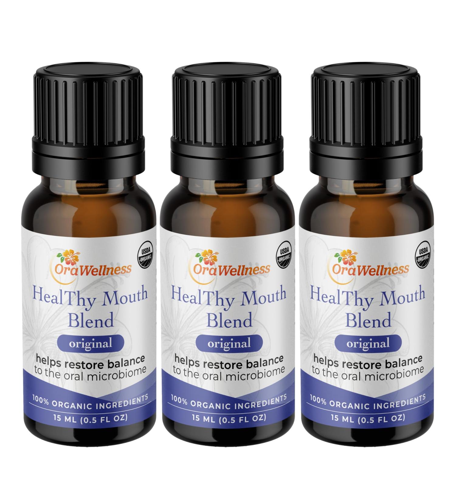 OraWellness Healthy Mouth Blend Organic Tooth Oil Flouride Free Made in The USA Toothpaste & Mouthwash Alternative Natural Rinse for Healthy Teeth & Gums for Women Men and Kids Pack of 3 Original 0.5 FL Oz (Pack of 3) - Buy Online on GoSupps.com