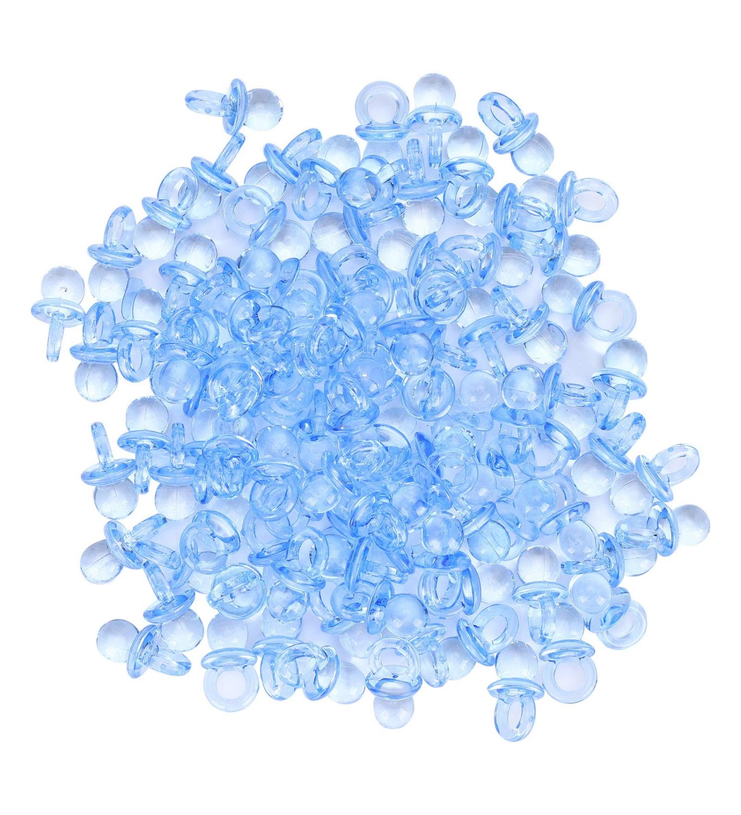 YUUGAA Mini Pacifiers - 200 Acrylic Baby Nipples for Baptism & Birthday Gifts - Decorative Blue Accessories - Buy Online on GoSupps.com