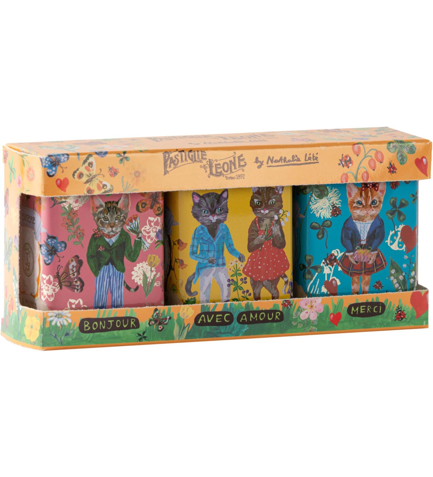 Leone depuis 1857 - Pastilles Leone Assorties Rafra chissantes - Collection Nathalie L t Bonbons Assortis Sans Gluten et V gans - 3 Petite Bo tes en m tal de 45g (3 x 45g) - Buy Online on GoSupps.com