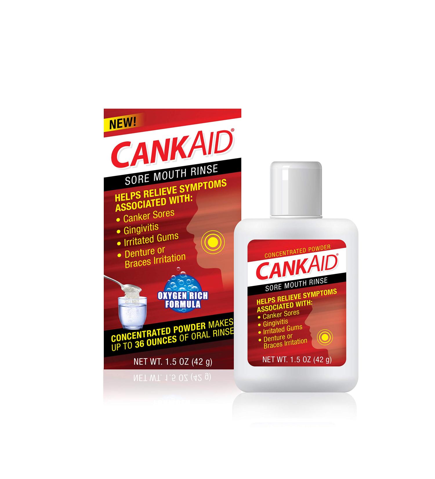 CankAid Mouth Rinse Helps Relieve Canker Sores Gingivitis and Gum Irritation / Cleanse and Soothe Your Mouth / Concentrated Powder - Buy Online on GoSupps.com
