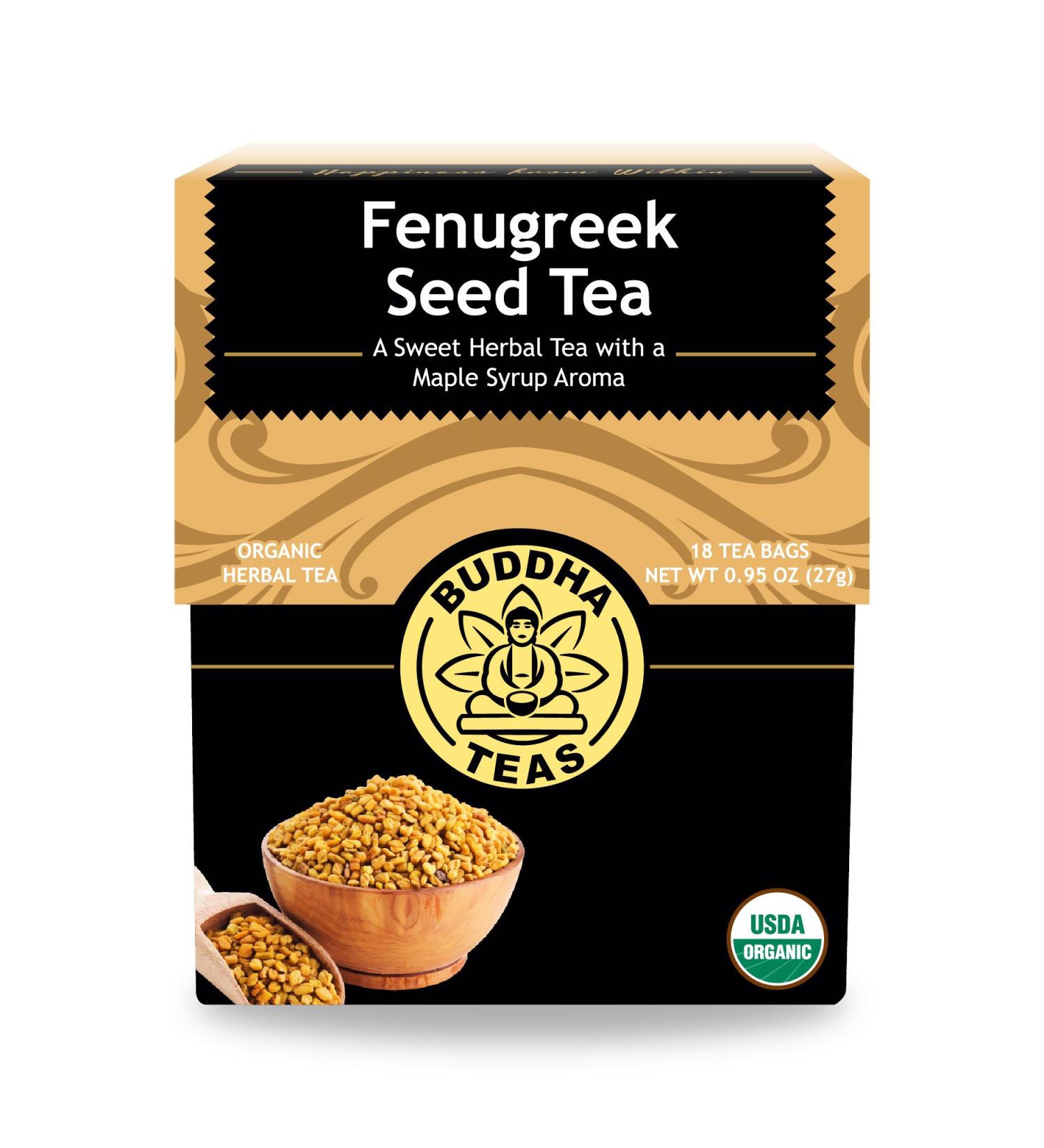 Buddha Teas Organic Fenugreek Seed Tea - USDA Organic, OU Kosher, 18 Bleach-Free Bags - Buy Online on GoSupps.com