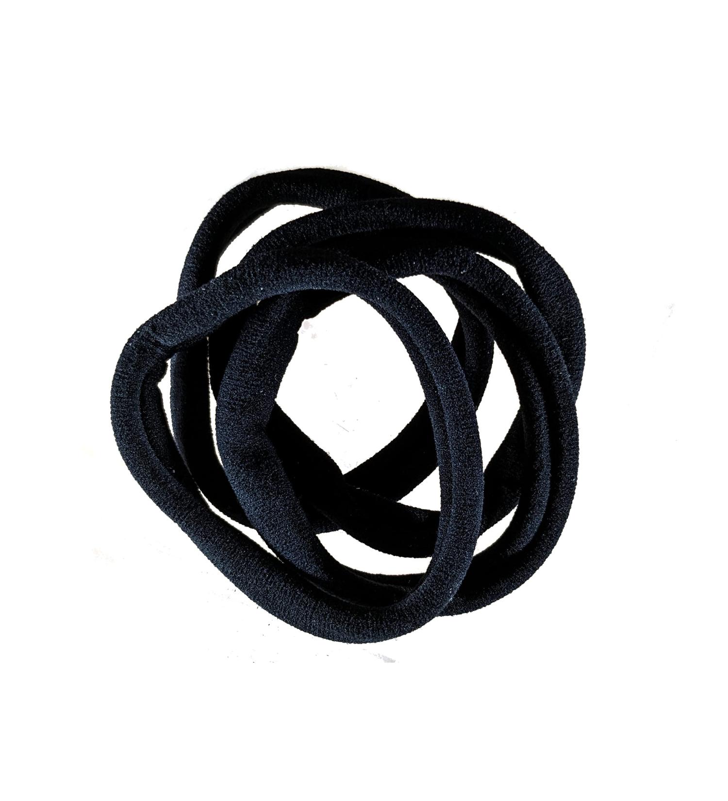Extra Large Black Jersey Hair Ties - Elastic | Durable & Stylish for All Hair Types | International Shipping Available - Buy Online on GoSupps.com