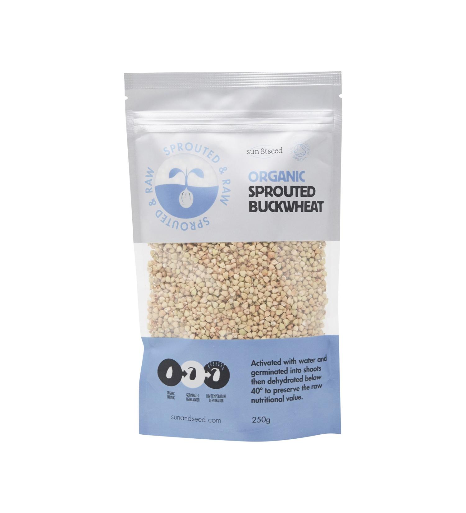 Sun & Seed Organic Sprouted Raw Buckwheat 250g - Nutrient-Rich Superfood - Buy Online on GoSupps.com