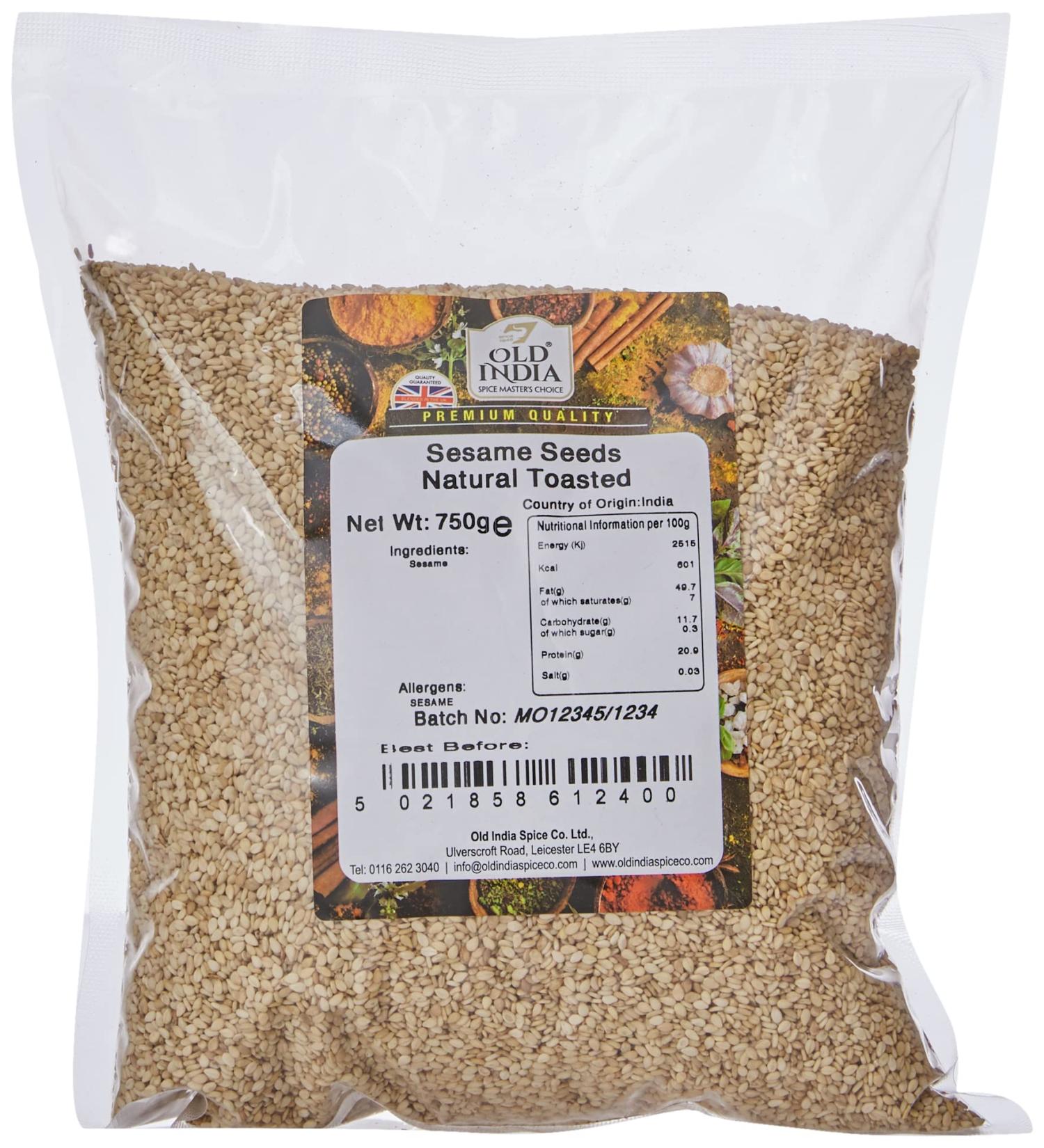 Old India Sesame Seeds Natural Toasted 750g - Buy Online on GoSupps.com