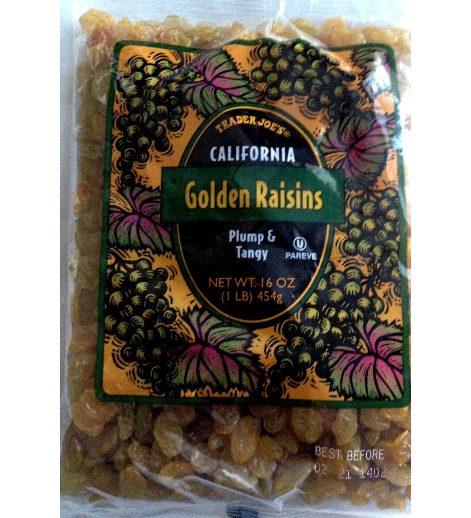 Trader Joe's California Golden Raisins - Plump & Tangy - 16 oz (454g) - Buy Online on GoSupps.com
