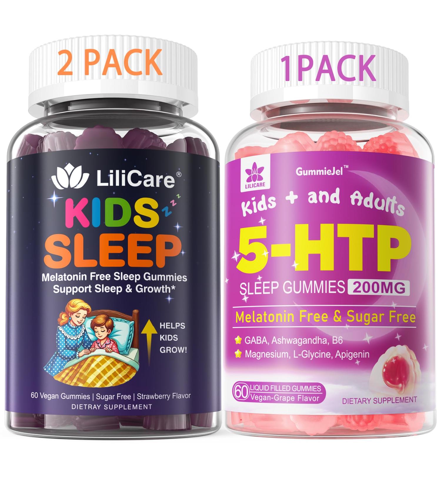5HTP Gummies with Magnesium Glycinate + Kids Sleep Gummies - Magnesium Glycinate Gummies - Buy Online on GoSupps.com