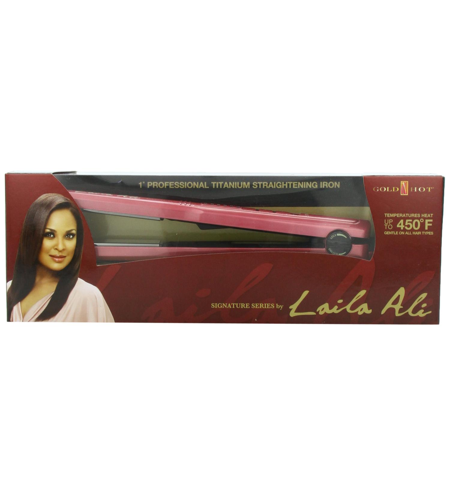 Gold N Hot Laila Ali Professional Titanium LED Straightening Iron - 1 Inch for Effortless Hair Styling | International Shipping Available - Buy Online on GoSupps.com