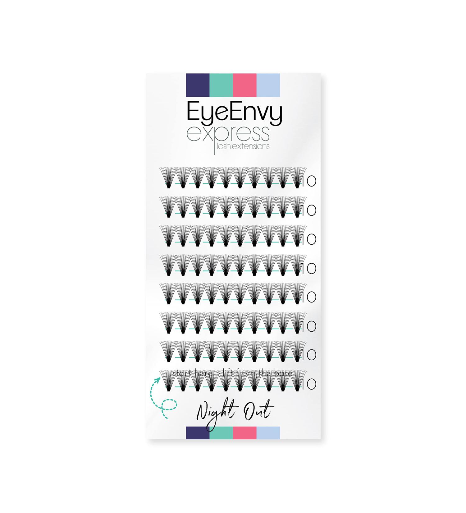 Individual Cluster Lashes Night Out D curl 10mm Short Faux Mink Full Volume EyeEnvy Express Lash Extensions - Buy Online on GoSupps.com