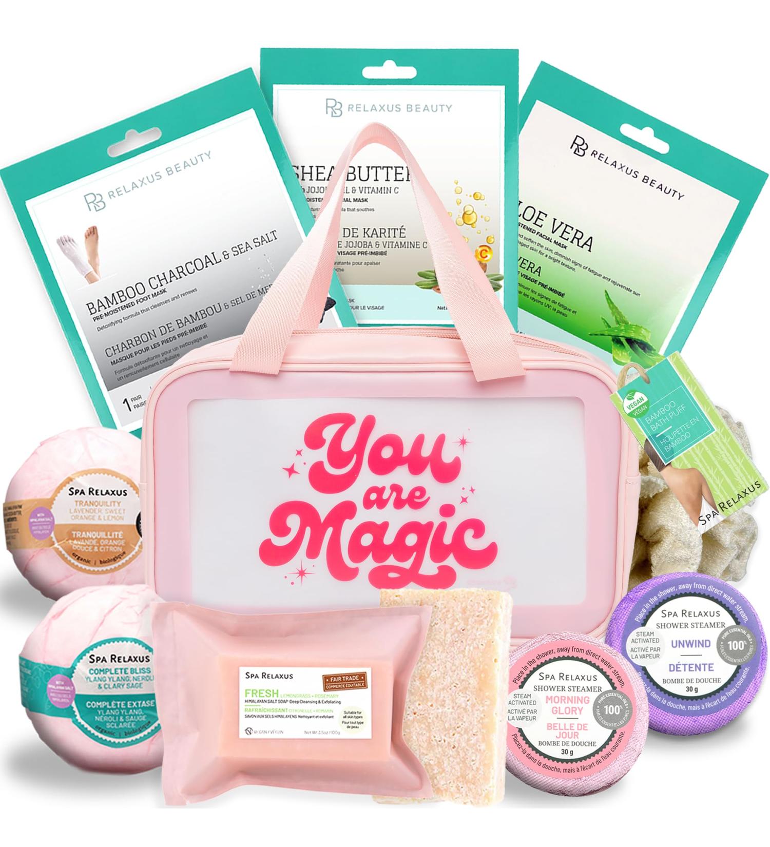 Premium Spa Gift Baskets for Women | Bath Bombs Cosmetic Bag & Handmade Gifts - Perfect for Mom & Birthday Celebrations - Buy Online on GoSupps.com