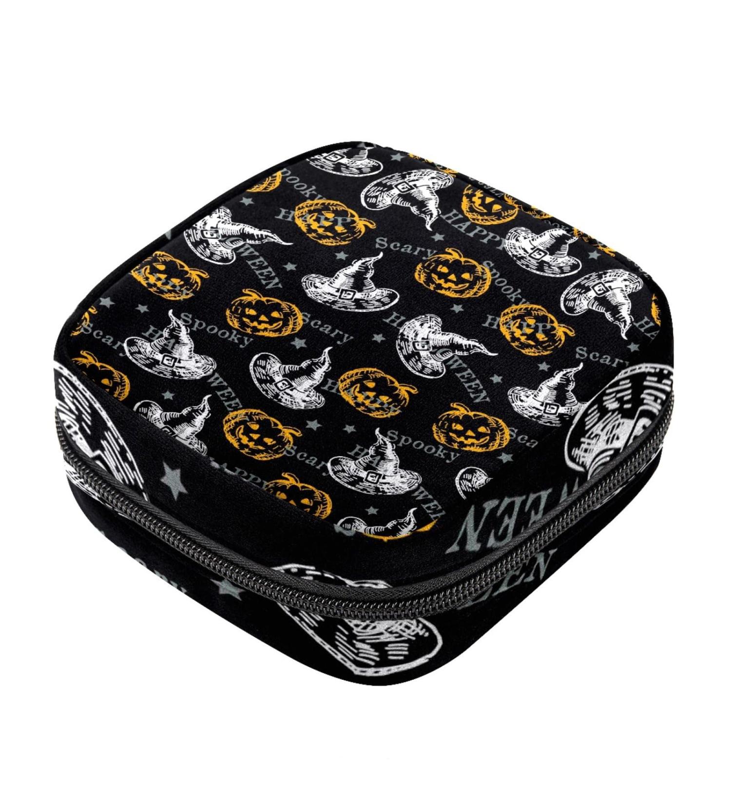 Halloween Pattern Sanitary Napkin Storage Bag | Menstrual Period Pouch for Teen Girls & Women - Color 10 - Buy Online on GoSupps.com