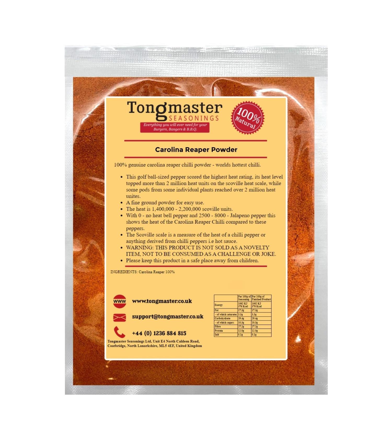 100% Genuine Carolina Reaper Chilli Powder - 200g - Buy Online on GoSupps.com
