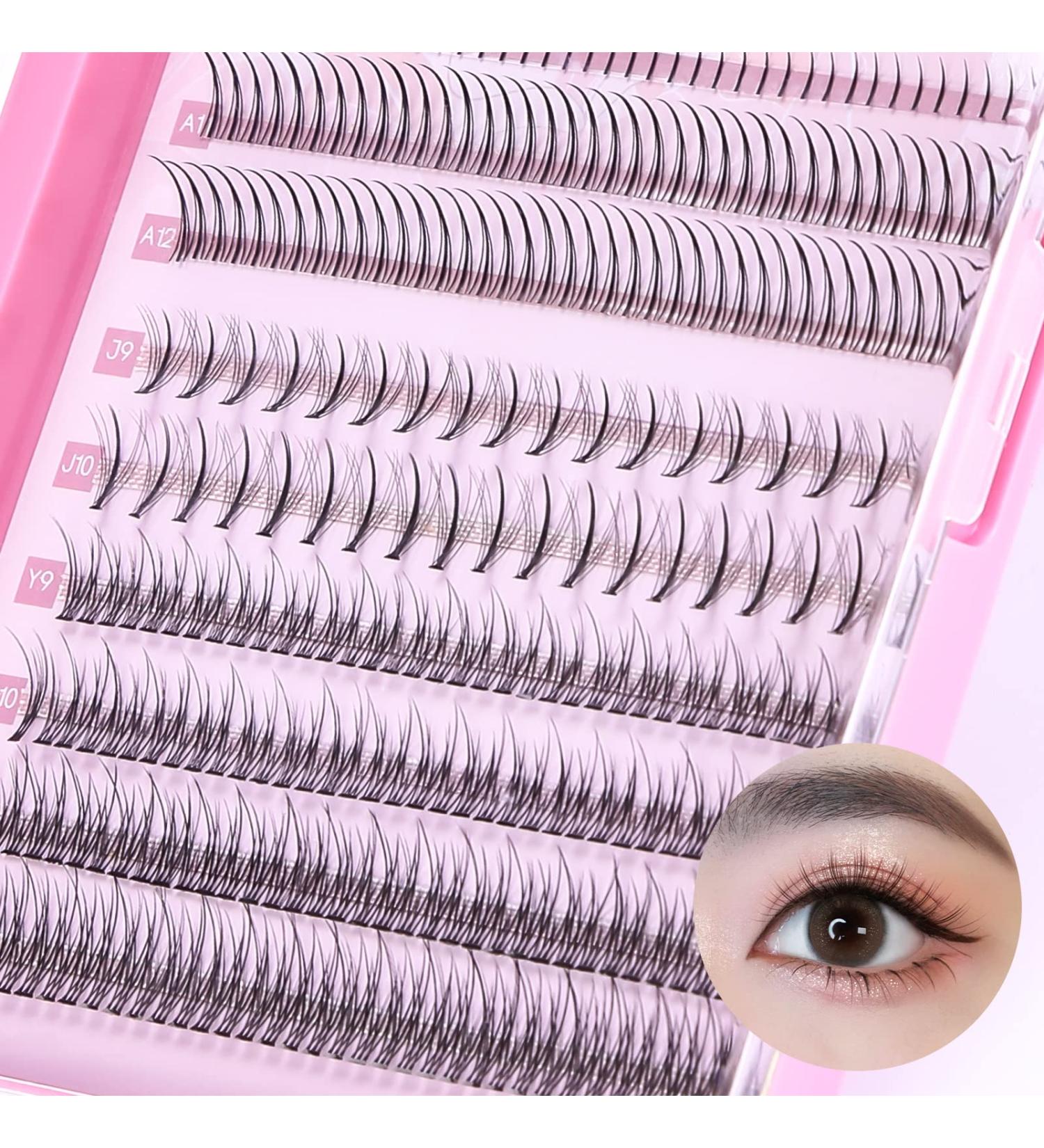MLEN DIARY 296 Clusters Individual Lashes - 4 Types, 9-13mm Manga Eyelash Extension Kit - Buy Online on GoSupps.com