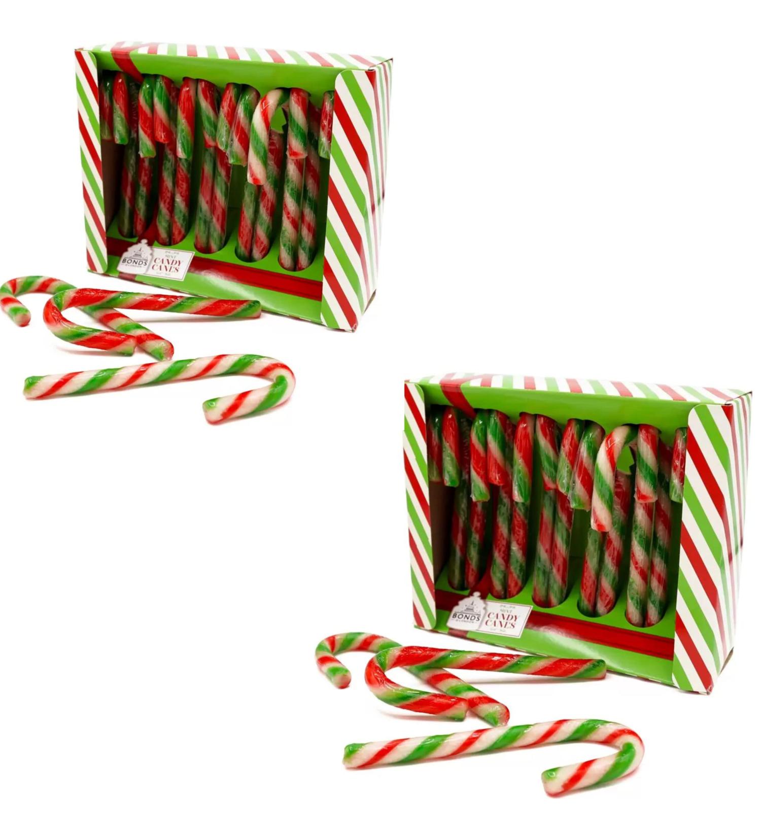 2x Candy Canes Bonds Peppermint for Christmas 12pk | Christmas Candy Canes Sweets Gift | Candy Cane Stockings | Sweets Bulk | Christmas Tree Decorations | Gingerbread House Kit | 144g - Buy Online on GoSupps.com