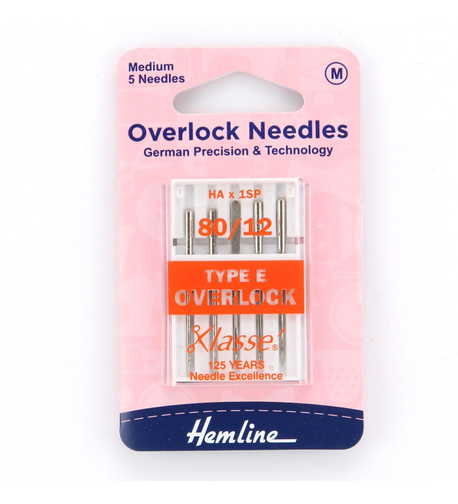 Hemline H107.E Med (E) Overlocker Machine Needles | 5x 80/12 | Overlocker/Serger