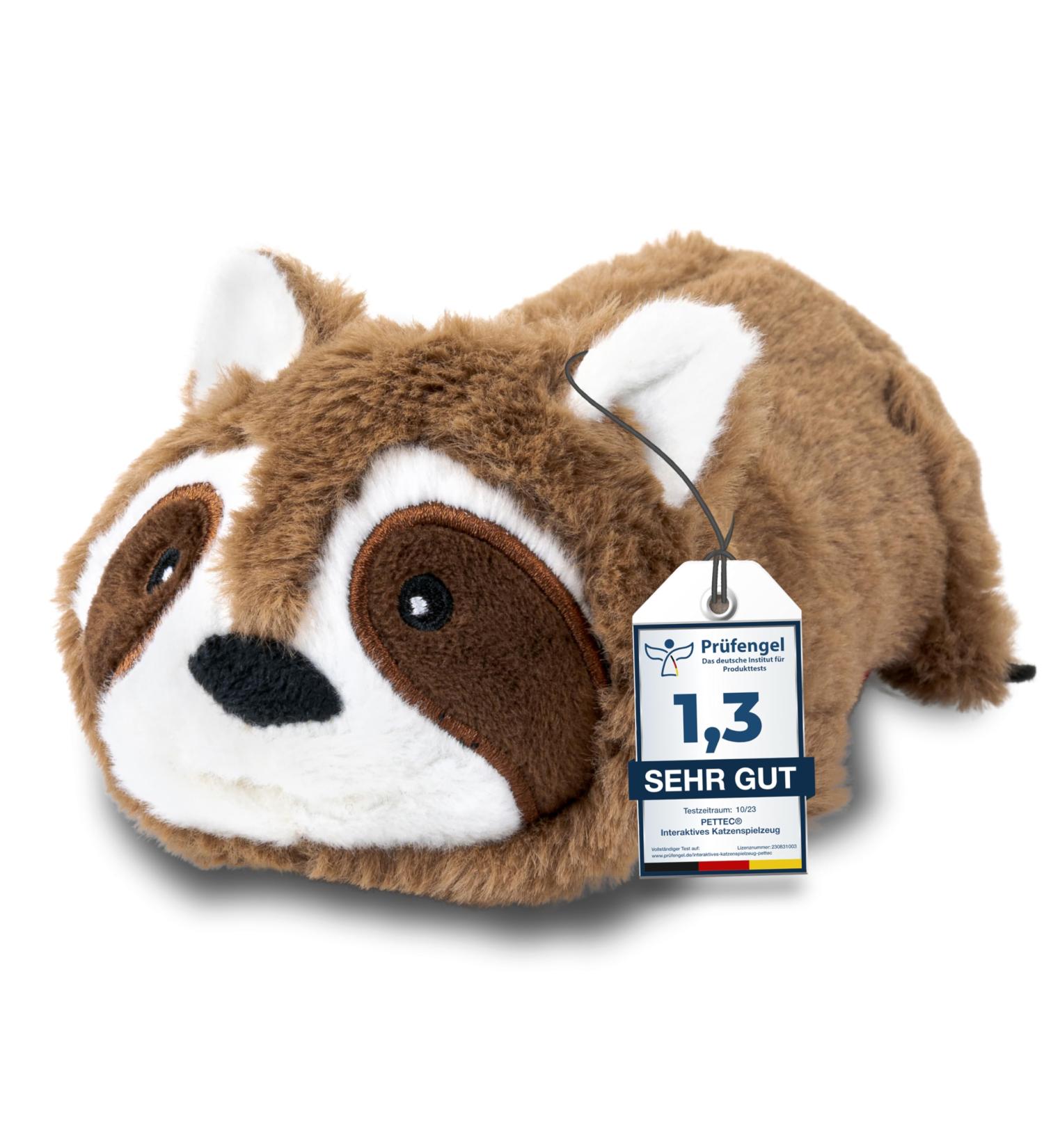 Pettec Interactive Cat Toys Electric Movable Raccoon with Catnip | Automatic Self-Play for Cats | Best Interactive Cat Toy - Buy Online on GoSupps.com