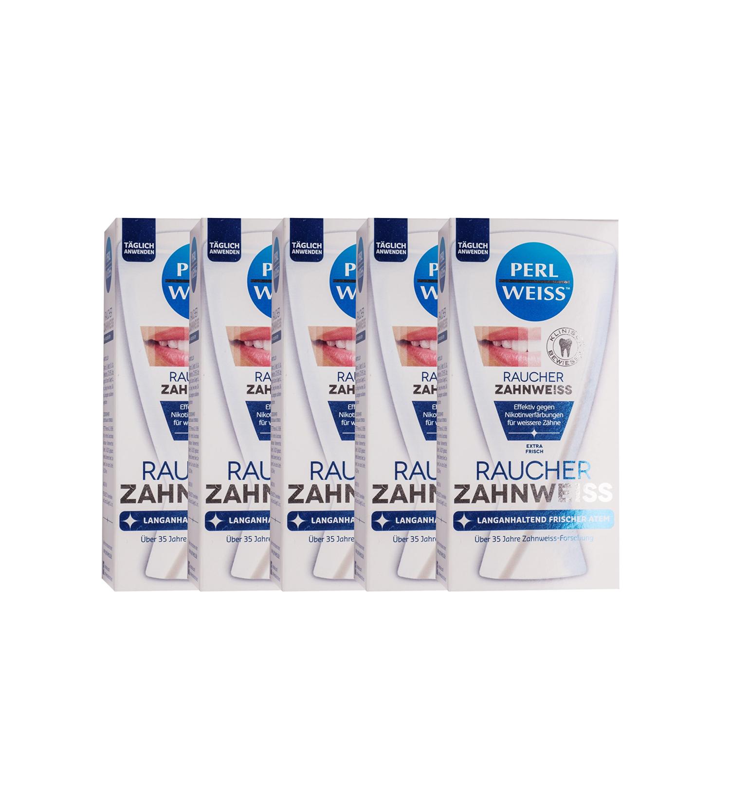 5x Perlweiss smokers tooth whitening 50ml visibly whiter teeth