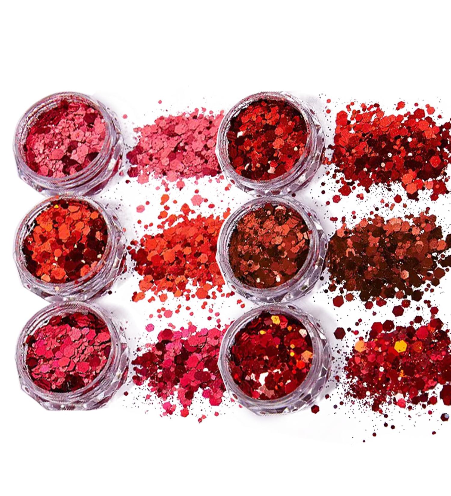 Shop GZSYY Glitter for Nails - 6PCS Laser Nail Sequins & Red Nail Pigment Powder for Stunning Nail Designs | International Shipping Available - Buy Online on GoSupps.com