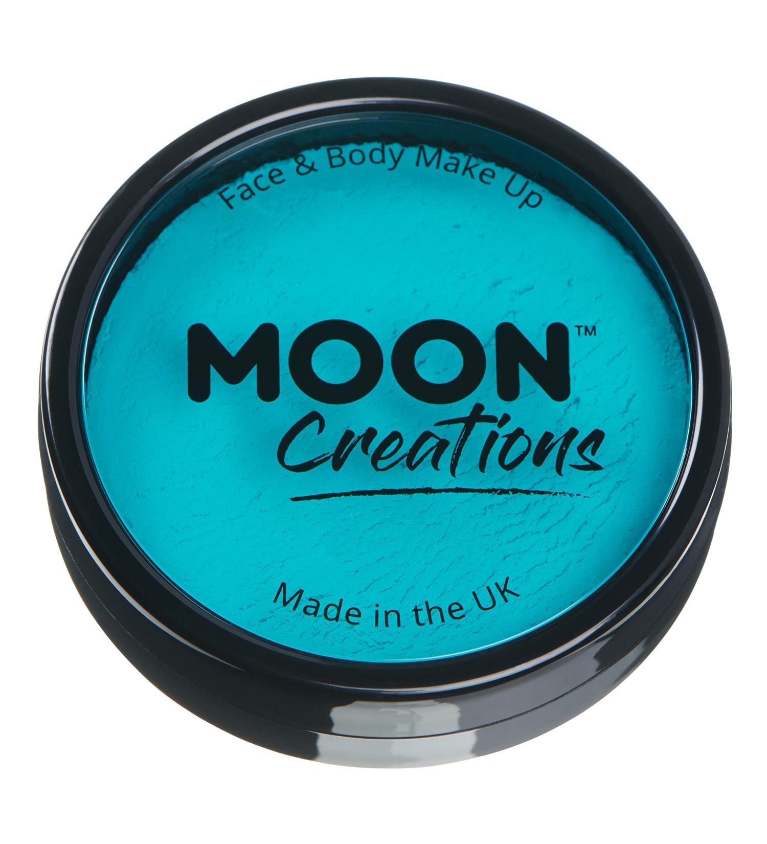 Moon Creations Turquoise Face & Body Makeup Cake Pot 36g | Professional Face Paint for Kids & Adults | Ideal for Festivals & Halloween - Buy Online on GoSupps.com