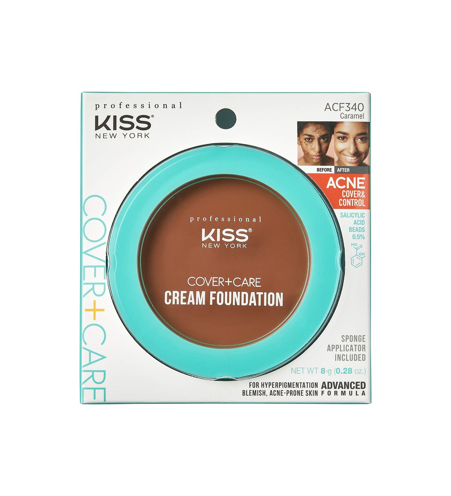 KISS Cover+Care Acne Control Cream Foundation (Caramel) - ACF340 | Shop Now - Buy Online on GoSupps.com