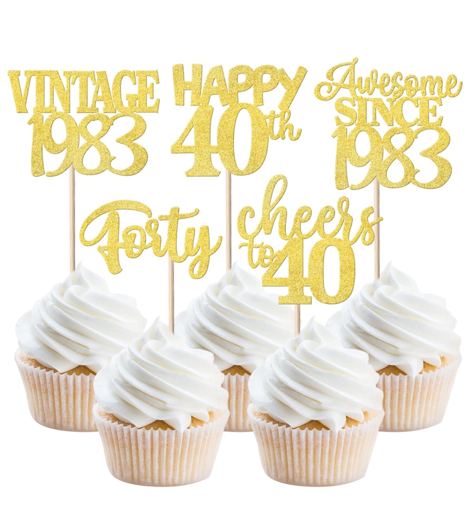 30pcs Vintage 1983 Cupcake Toppers Awesome Since 1983 Cake Decorations Cheers on 40 Fabulous Thirty Cake Toppers 40th Birthday Wedding Anniversary Party Cake Decorations Gold Gold 40th - Buy Online on GoSupps.com