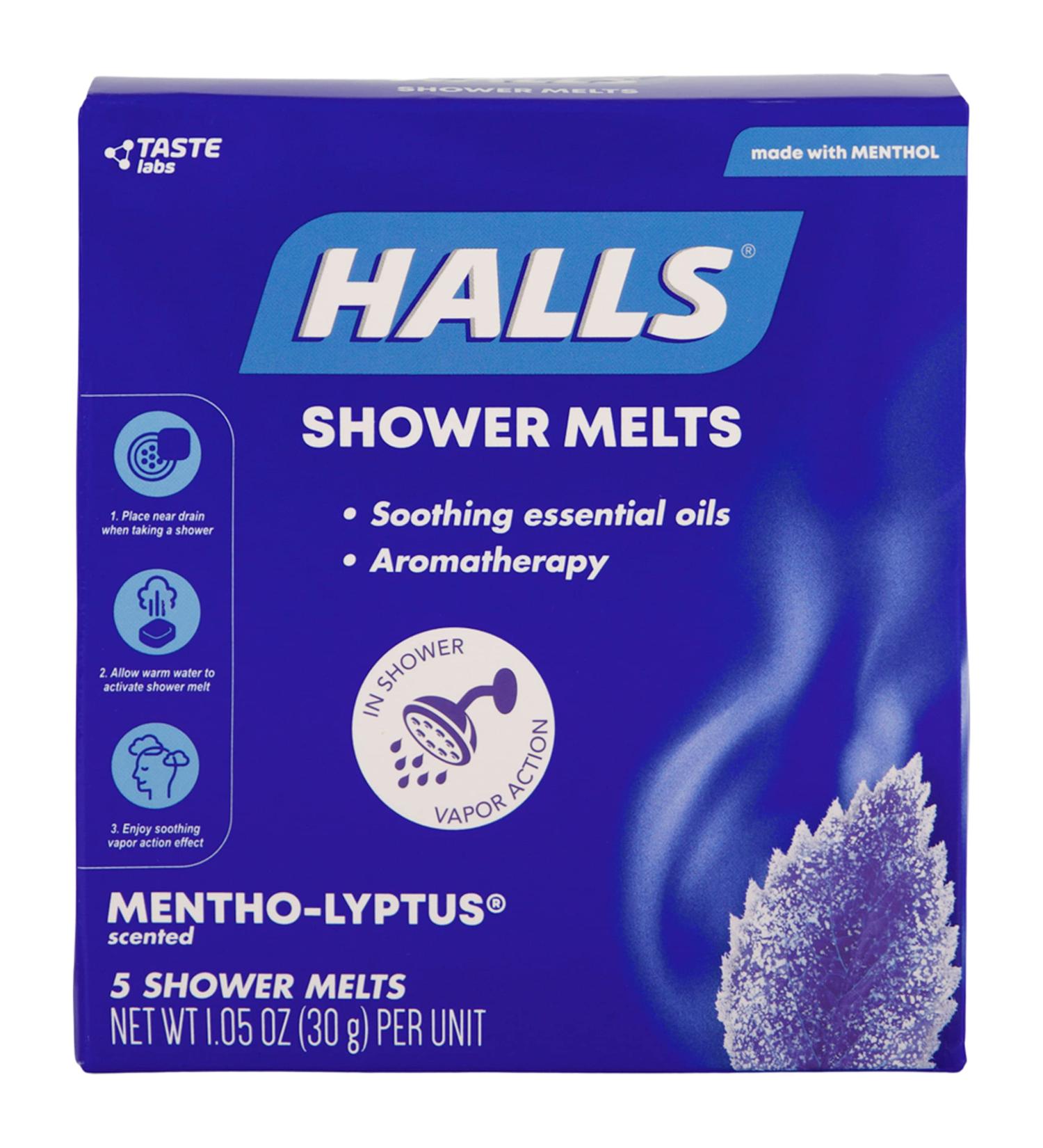 Halls Soothing Shower Melts 5 Pack - Mentho-lyptus Scented Aromatherapy with Essential Oils - Buy Online on GoSupps.com