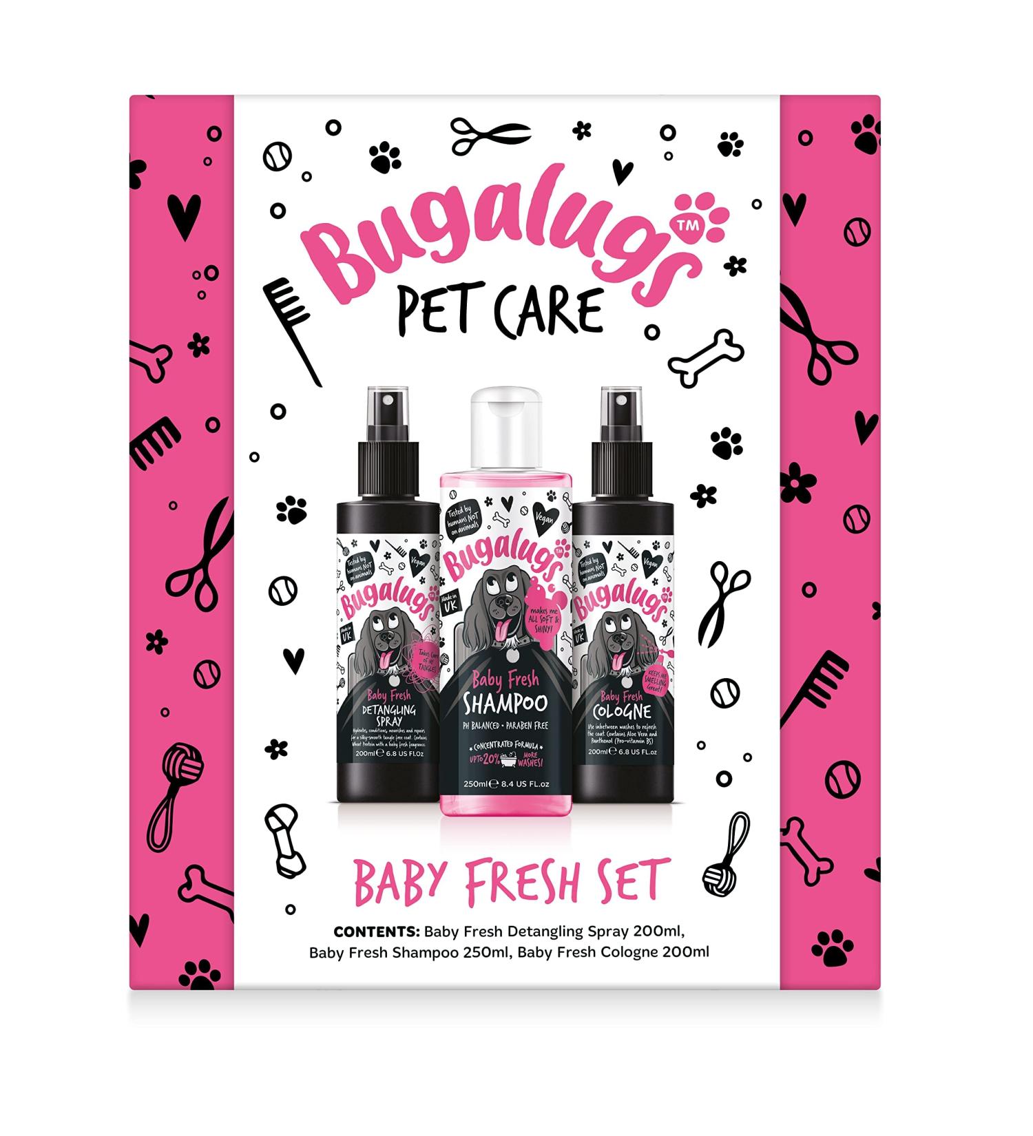 Bugalugs Spa Gift Set For Dogs With Shampoo Detangle Spray & Cologne Dog Birthday Dog Birthday Present Gifts For Women Gifts For Men Christmas Gifts For Her Gifts For Him (Baby Fresh) - Buy Online on GoSupps.com