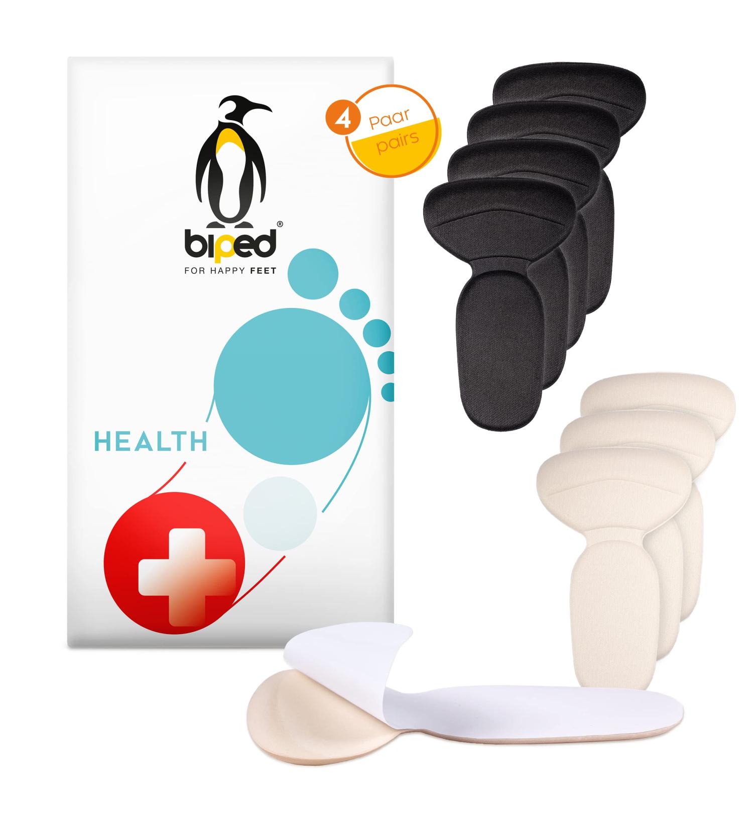 Buy Biped Health Heel Pads - Self-Adhesive Cushions for Too Big Shoes | Anti-Slip Heel Protectors in Beige/Black - Prevent Blisters & Wounds - Buy Online on GoSupps.com