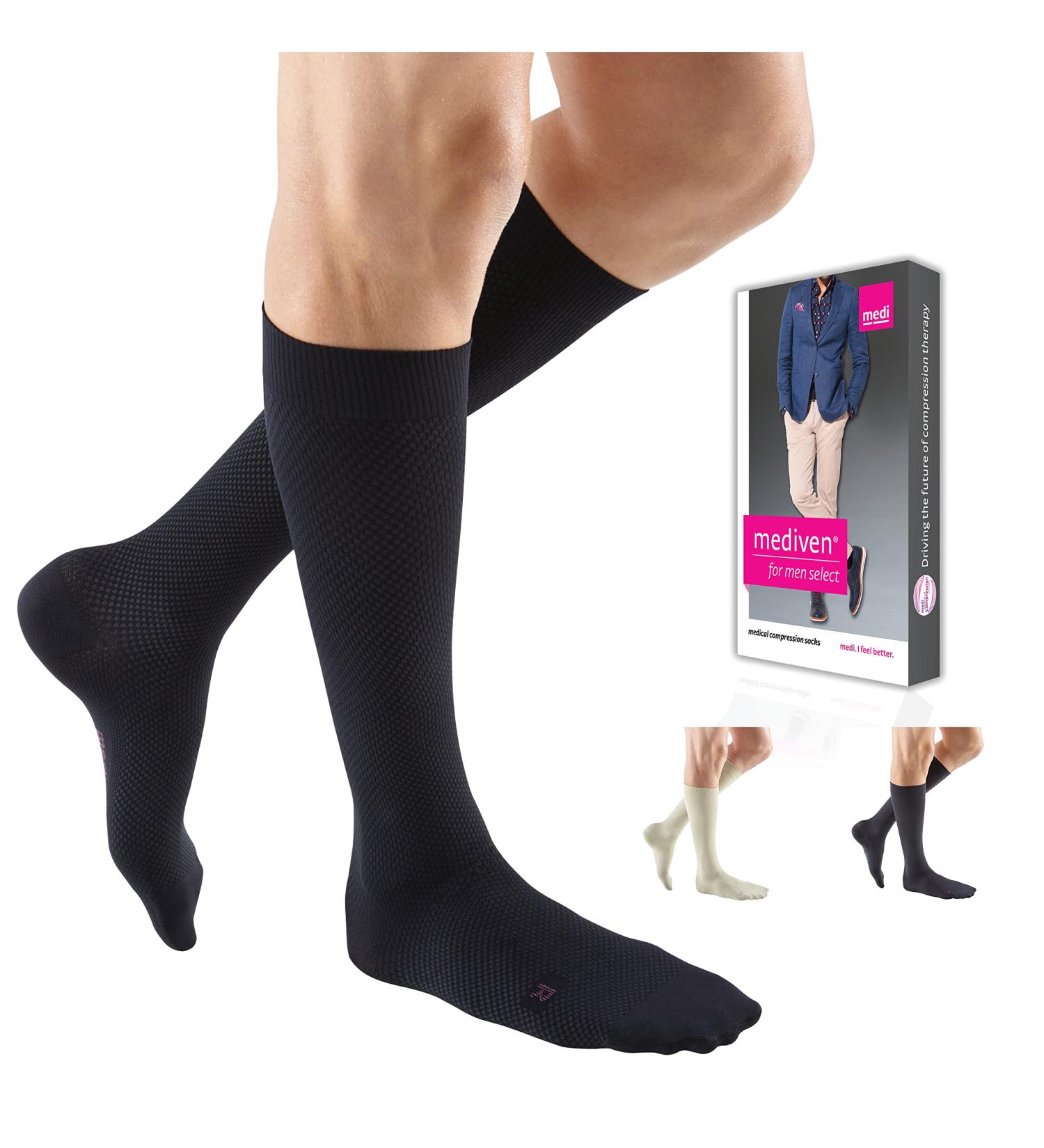 Mediven for Men Select Knee High Compression Stockings - 20-30 mmHg Closed Toe Grey | International Shipping Available - Buy Online on GoSupps.com