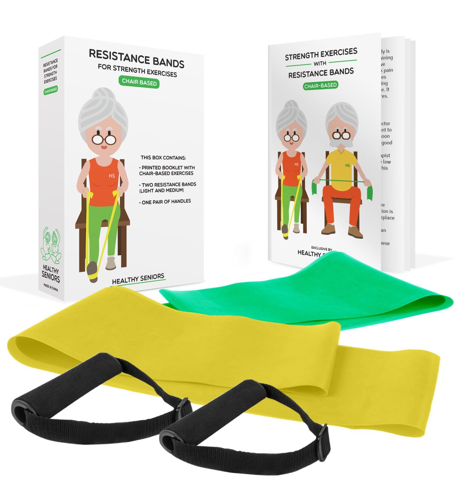 Chair Exercises for Seniors | Adjustable Resistance Bands & Exercise Guide | Fitness Equipment for Elderly & Therapy Aids - Buy Online on GoSupps.com