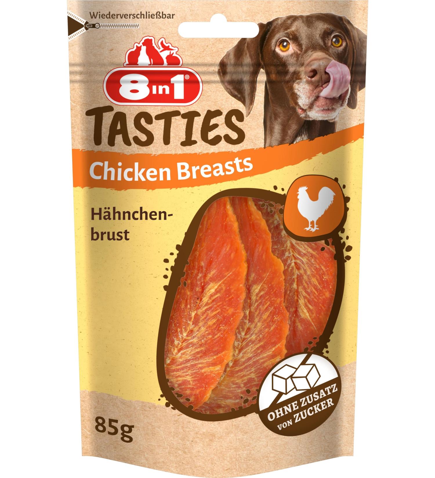 8in1 Tasties Chicken Breasts Dog Snack | Grain-Free Treats | 85g | Delicious Chicken Flavor for Dogs - Buy Online on GoSupps.com