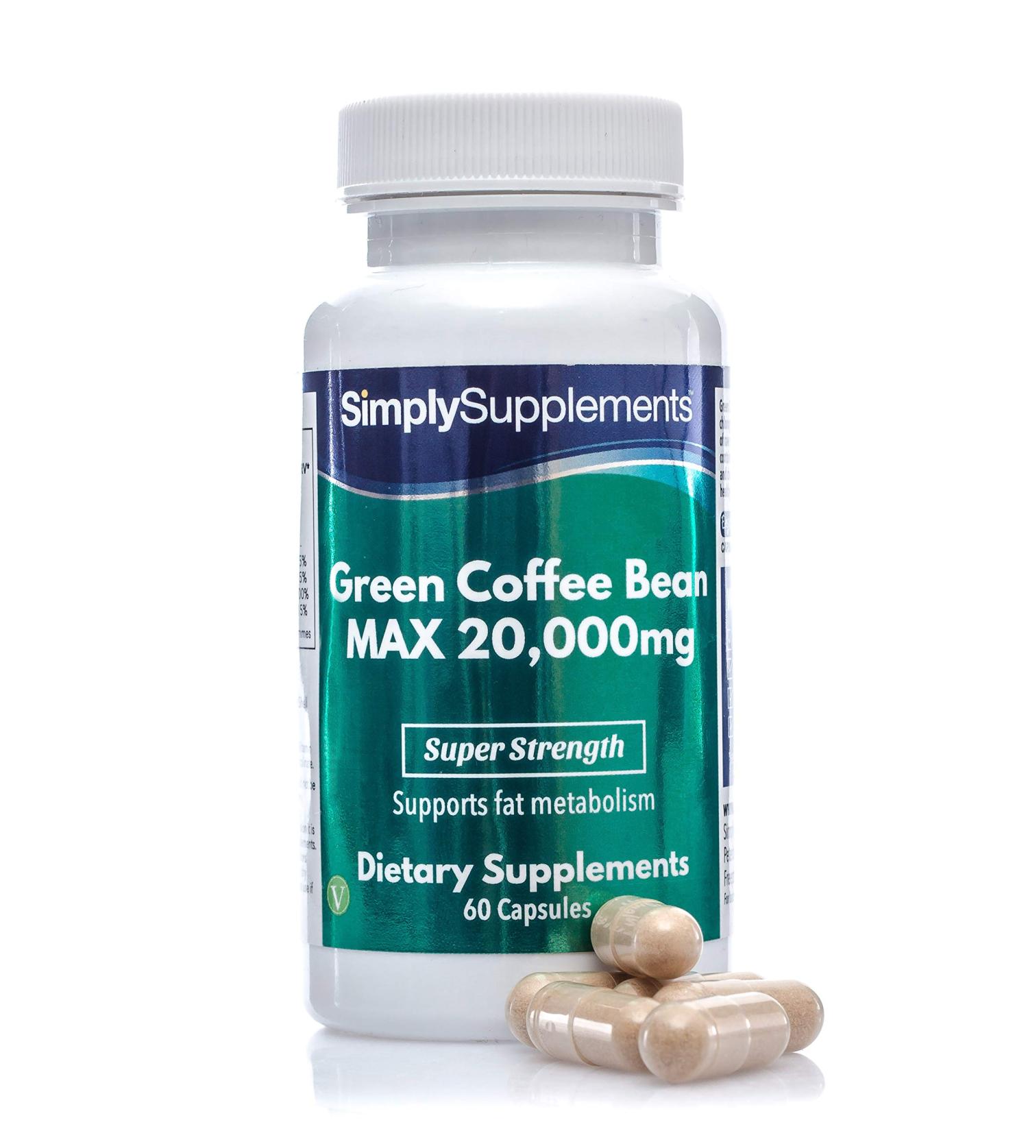 Green Coffee Bean Extract Capsules 20,000mg | Zinc for Fat Metabolism | 60 Capsules | Vegan | UK Made - Buy Online on GoSupps.com