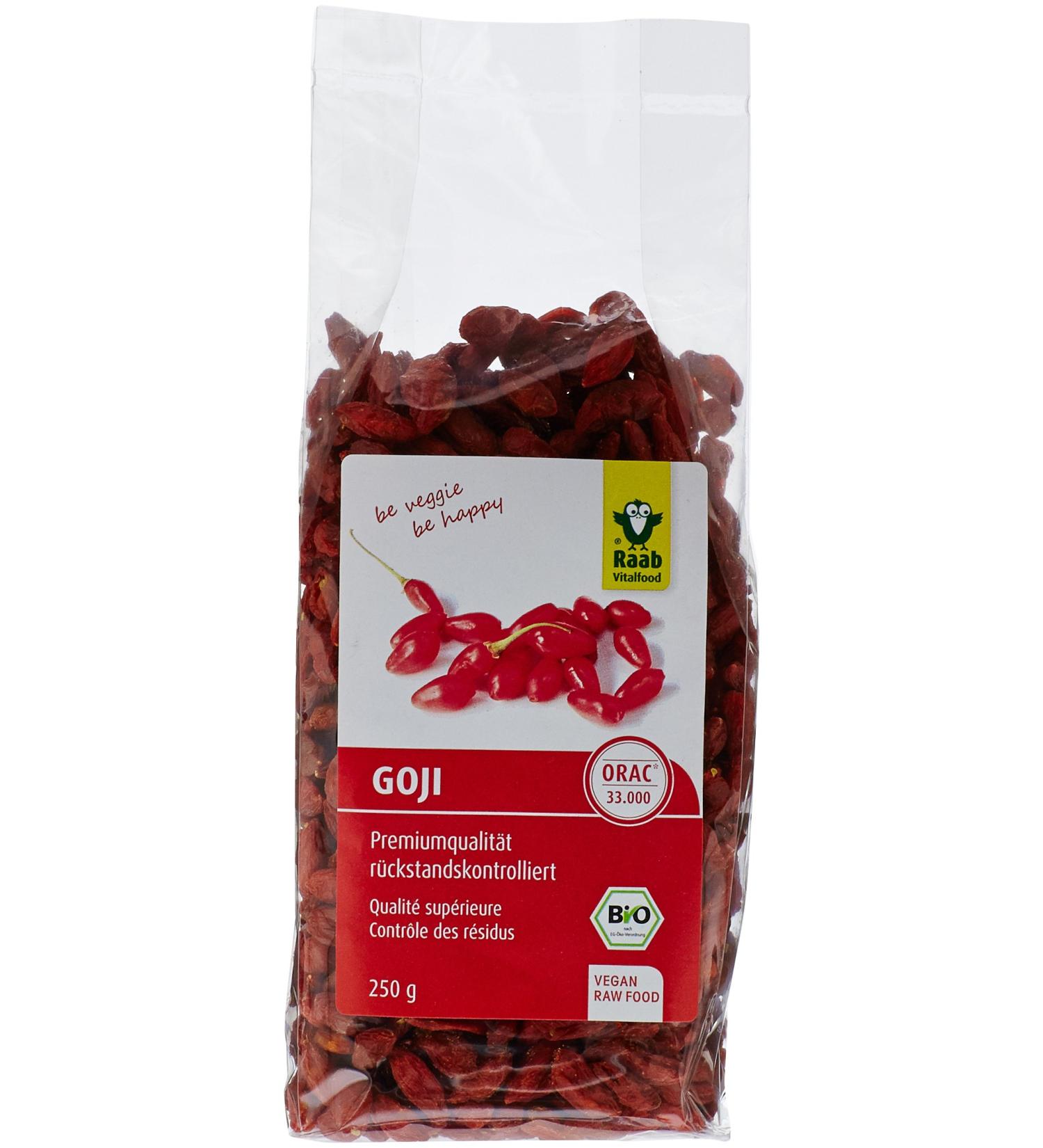 Raab Vitalfood Organic Goji Berries 250g - Buy Online on GoSupps.com