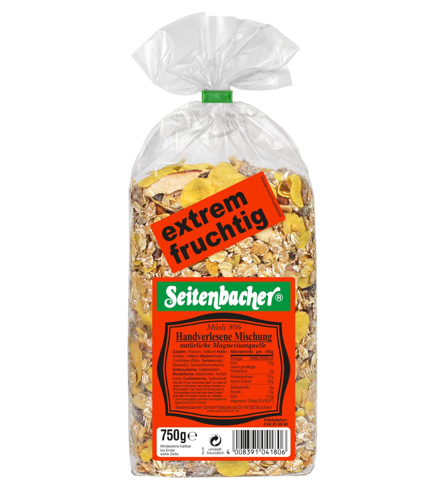 Seitenbacher Muesli Handselected mixture 1 x 750 g package - Buy Online on GoSupps.com