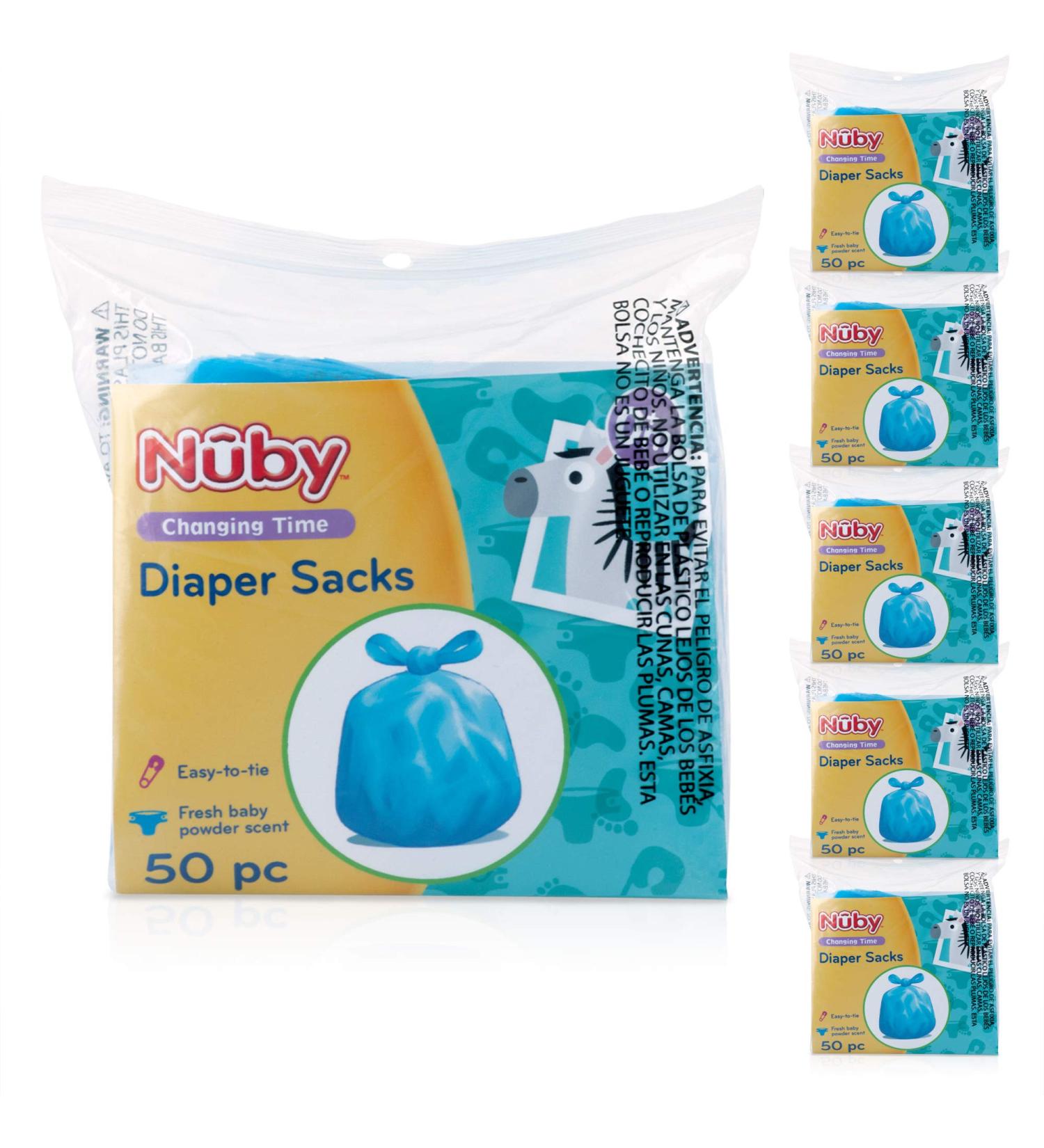 Nuby Diaper Disposable Bags Fresh Baby Powder Scent 300 Count - Pack of 6 - Buy Online on GoSupps.com